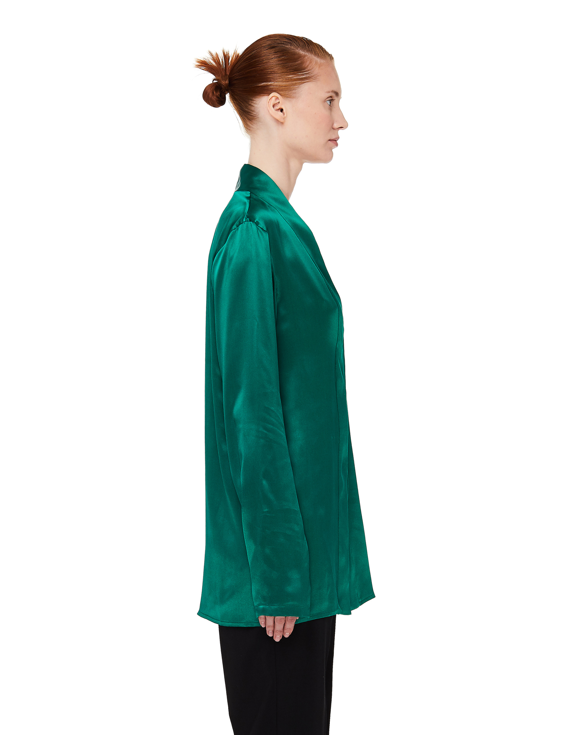 Haider Ackermann Green Silk Dali Blouse