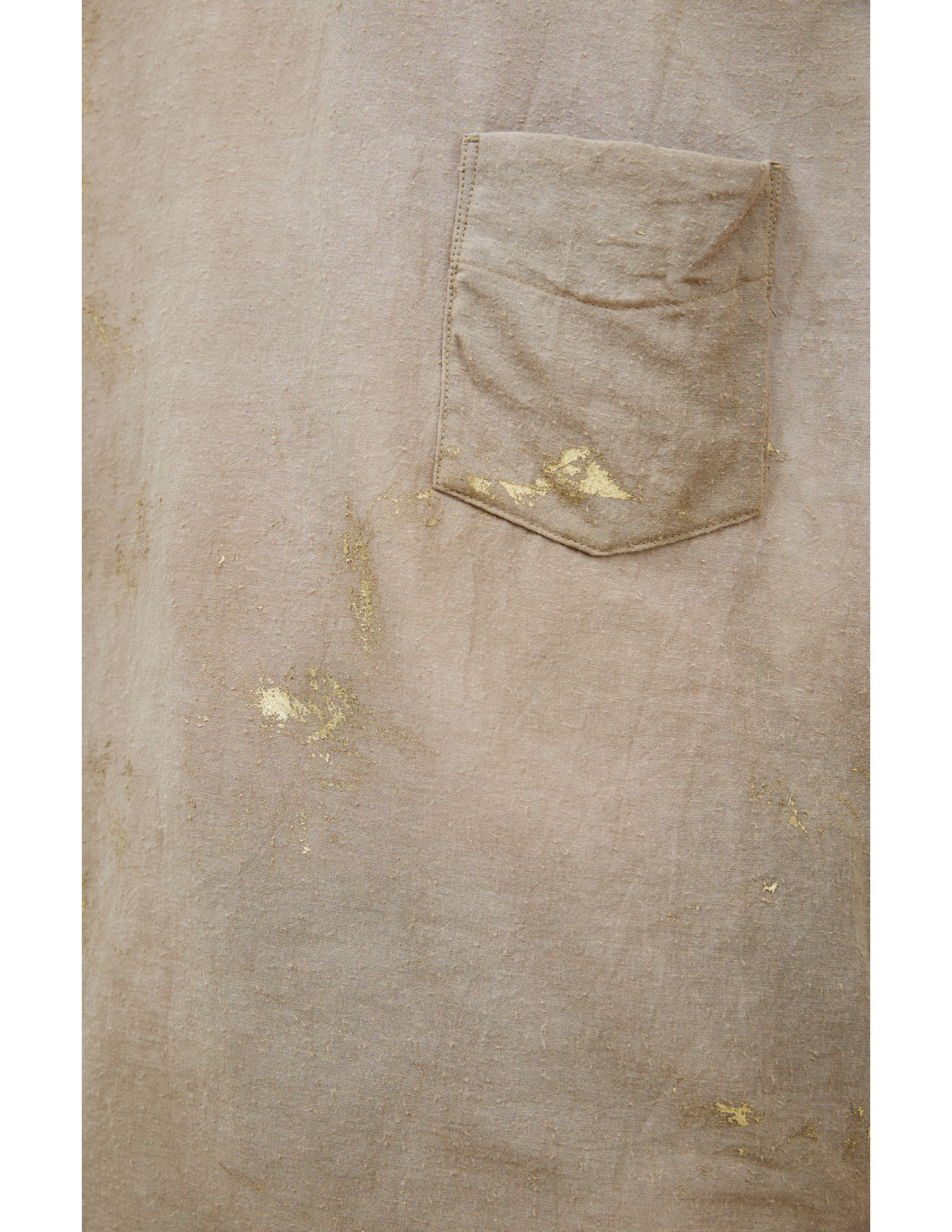 Ziggy Chen Майка-0M2610108 GOLD LEAF VEST, круглый вырез, нагрудный карман, принт в виде брызг, беж