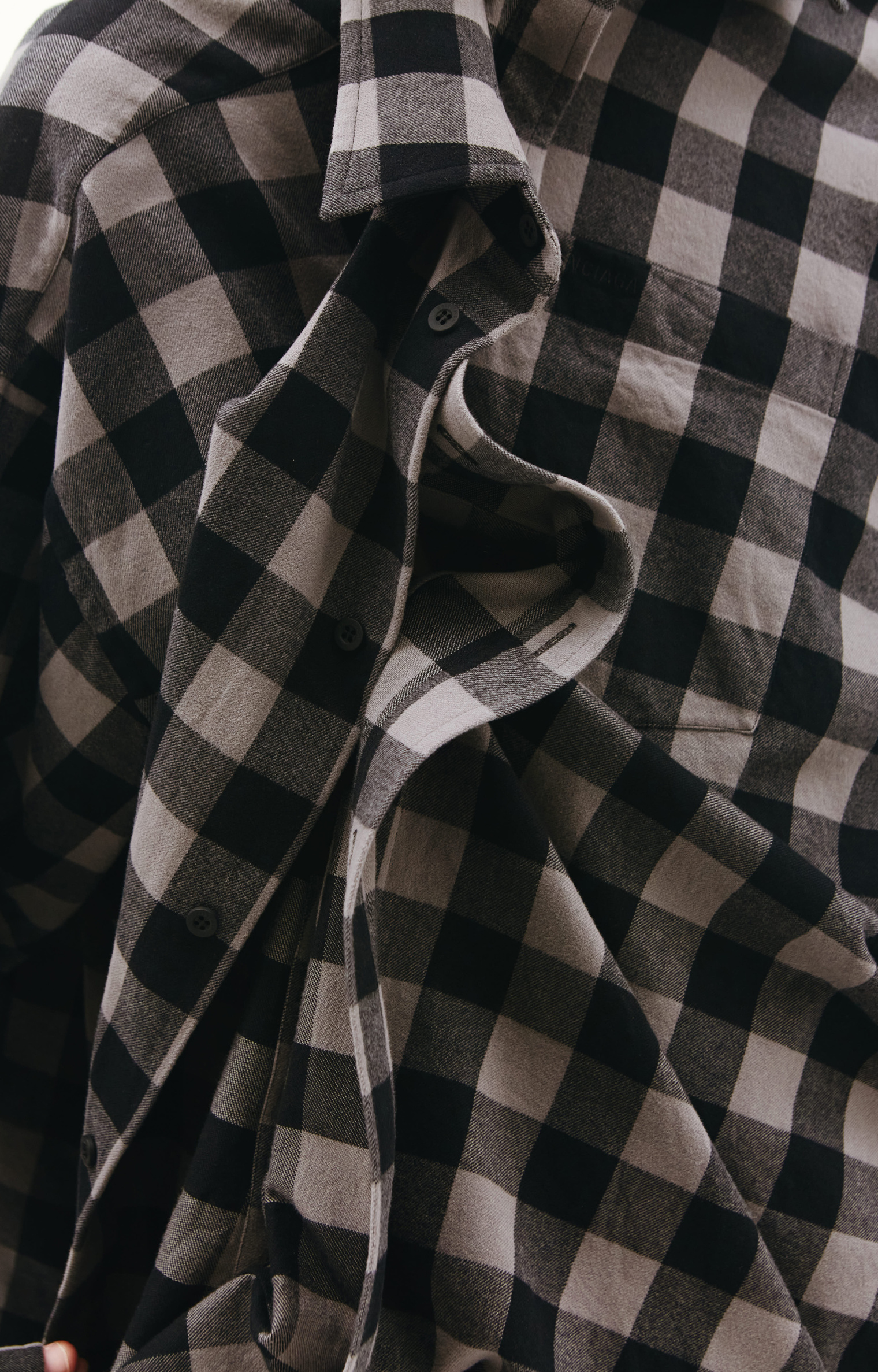 Balenciaga Grey & Black Check Shirt
