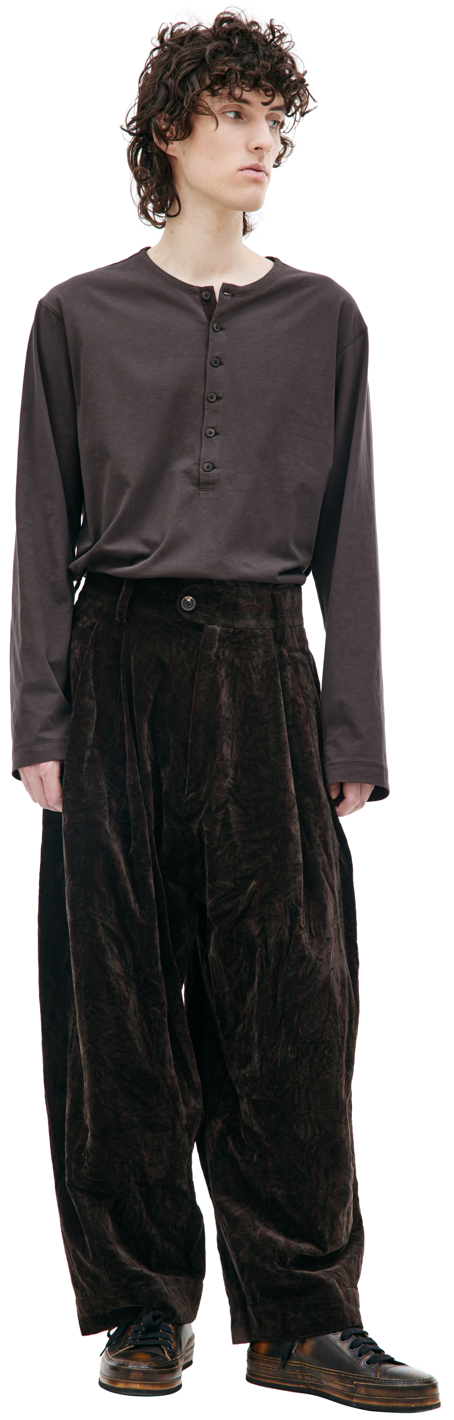 Ziggy Chen Velveteen wide leg trousers
