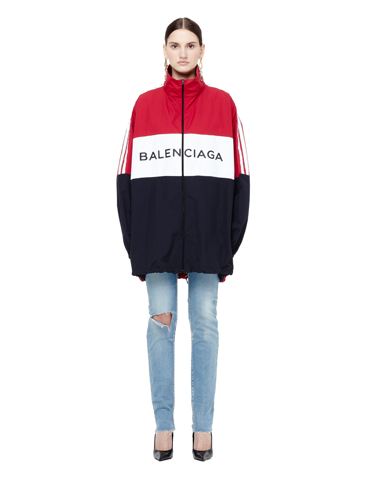 Balenciaga Ветровка на молнии с принтом