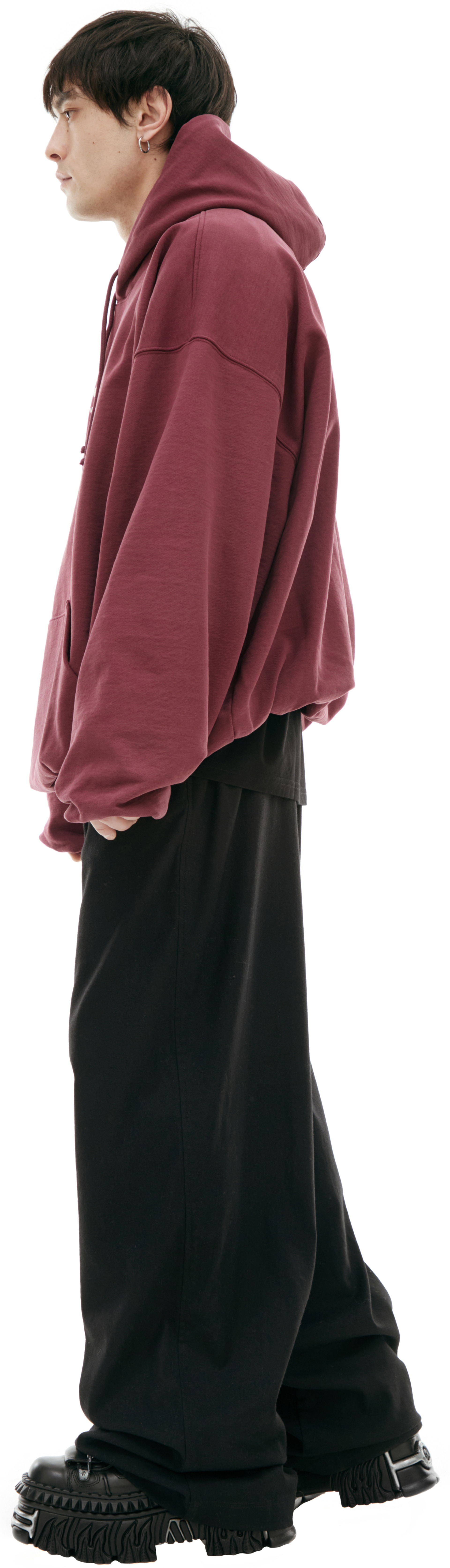 VETEMENTS Burgundy print hoodie