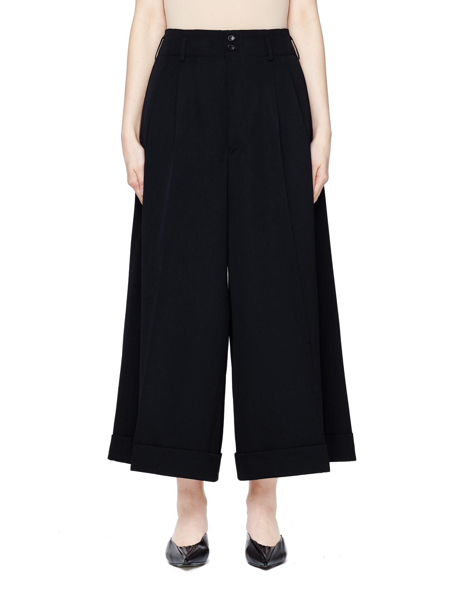 Comme des Garcons Black Pleated Culottes
