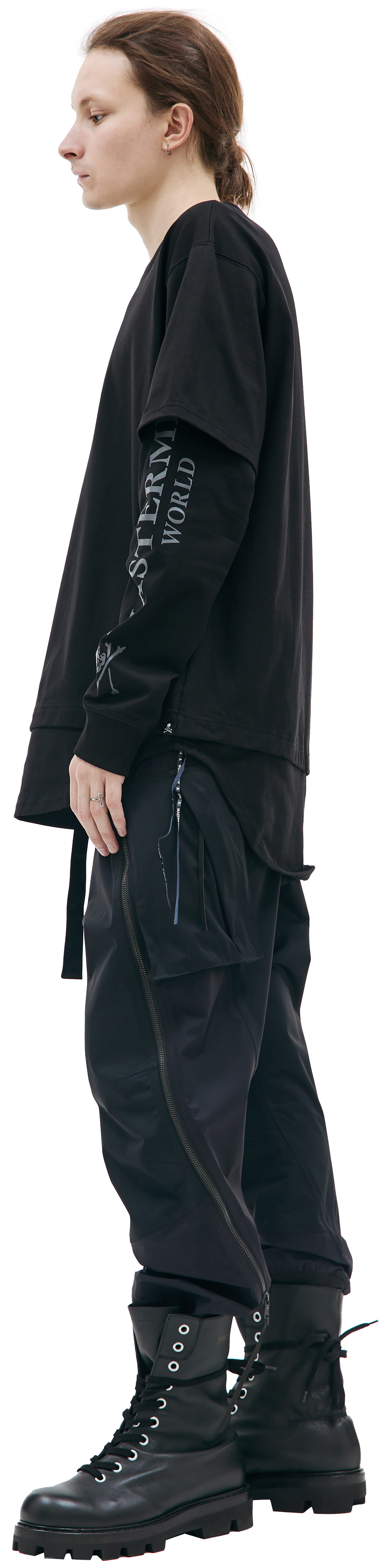 Mastermind WORLD Black layered longsleeve