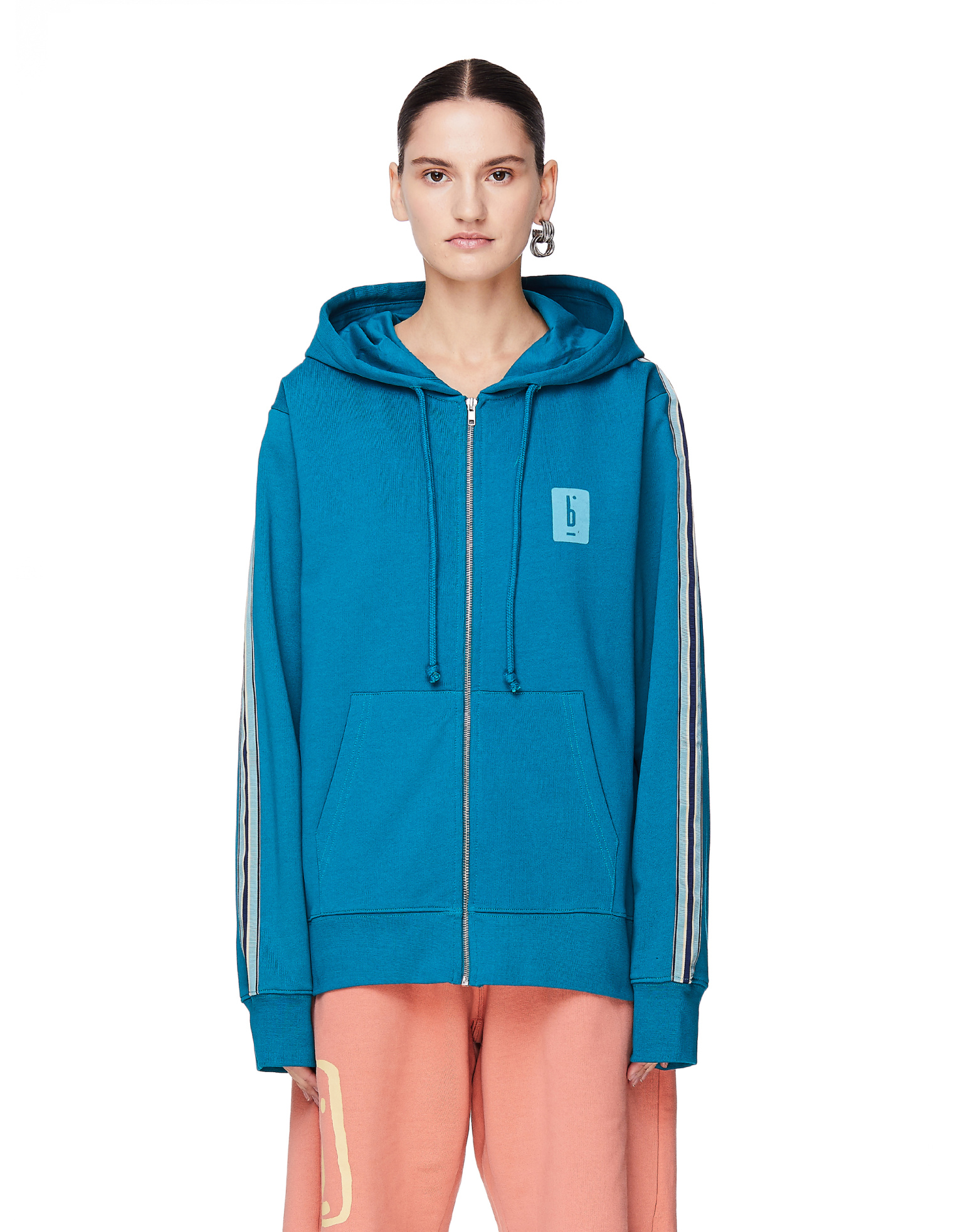 Pigalle Green Cotton Zip-Up Hoodie