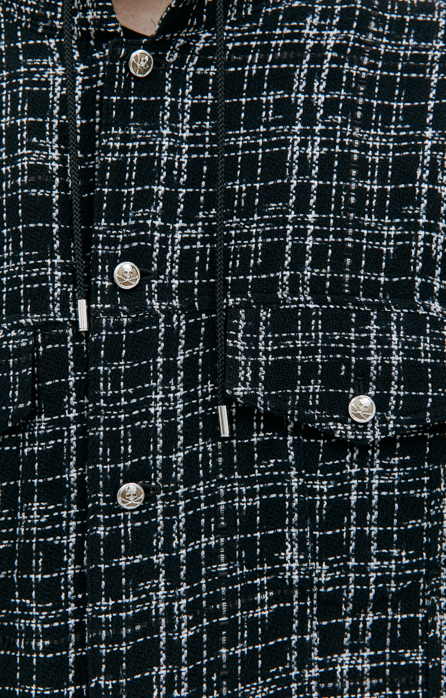 Mastermind WORLD Checkered hooded shirt