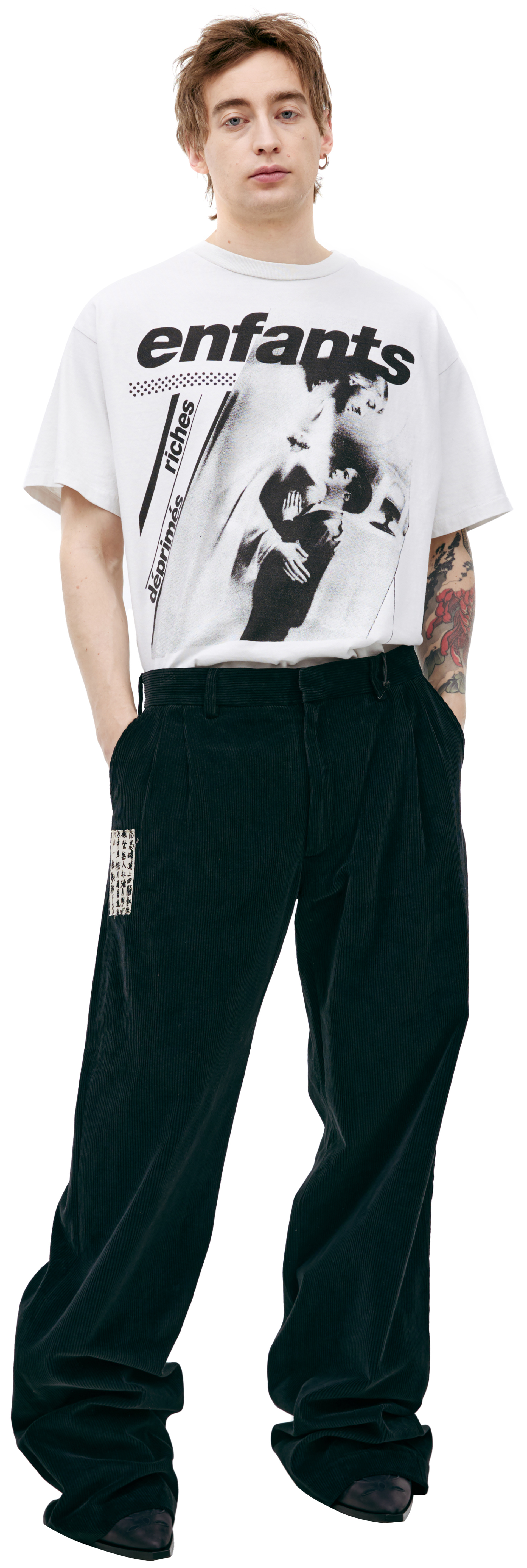 Enfants Riches Déprimés Corduroy trousers with patch