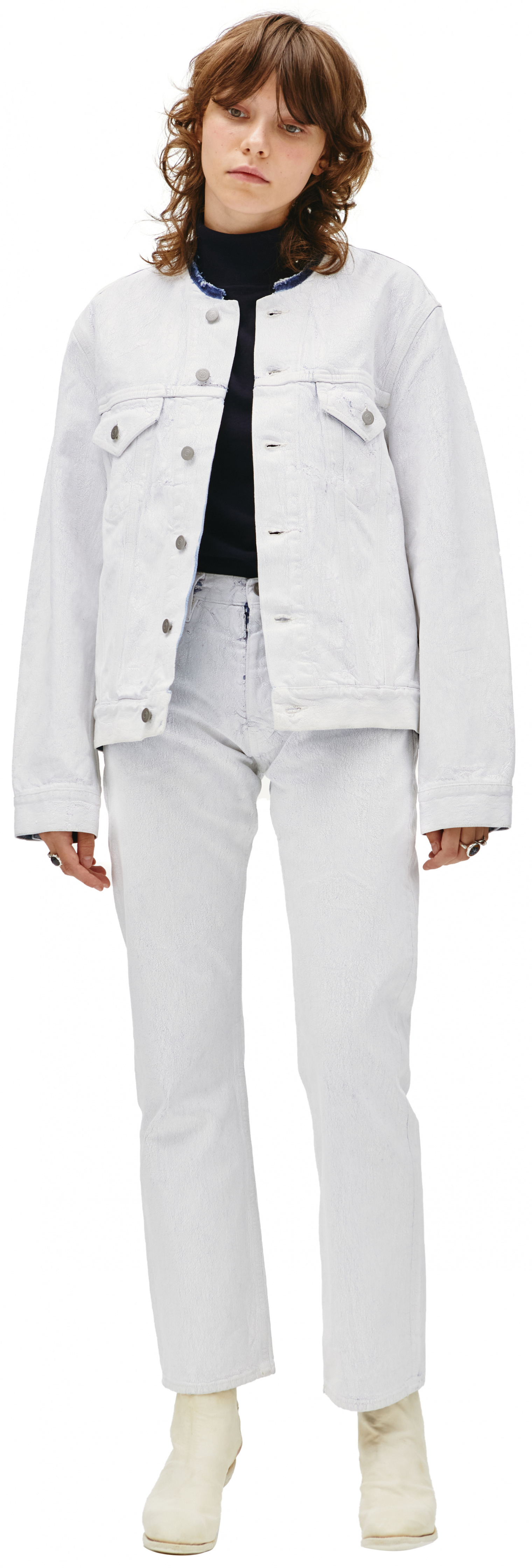 Maison Margiela White painted denim jacket