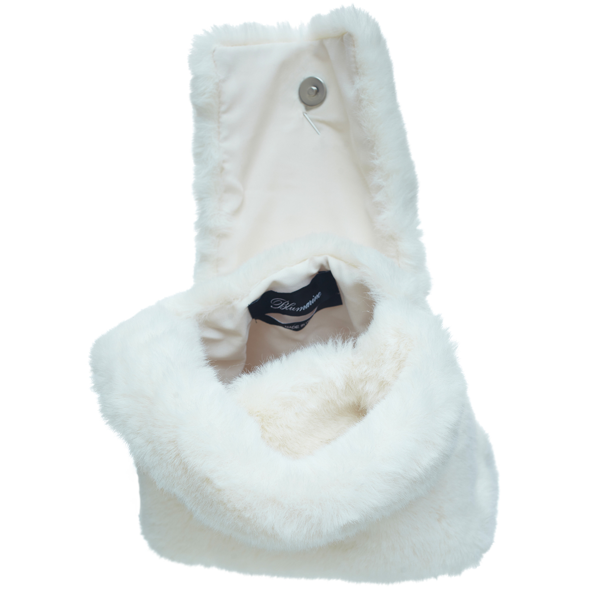 Blumarine Crystal-cut logo faux-fur bag
