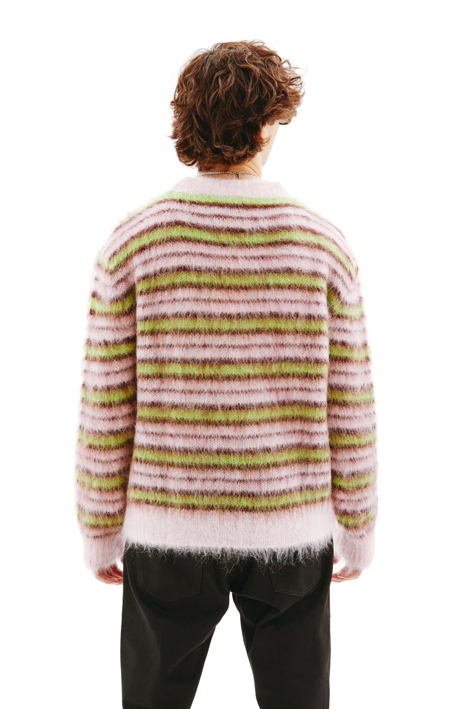 Marni Roundneck Striped Mohair Sweater