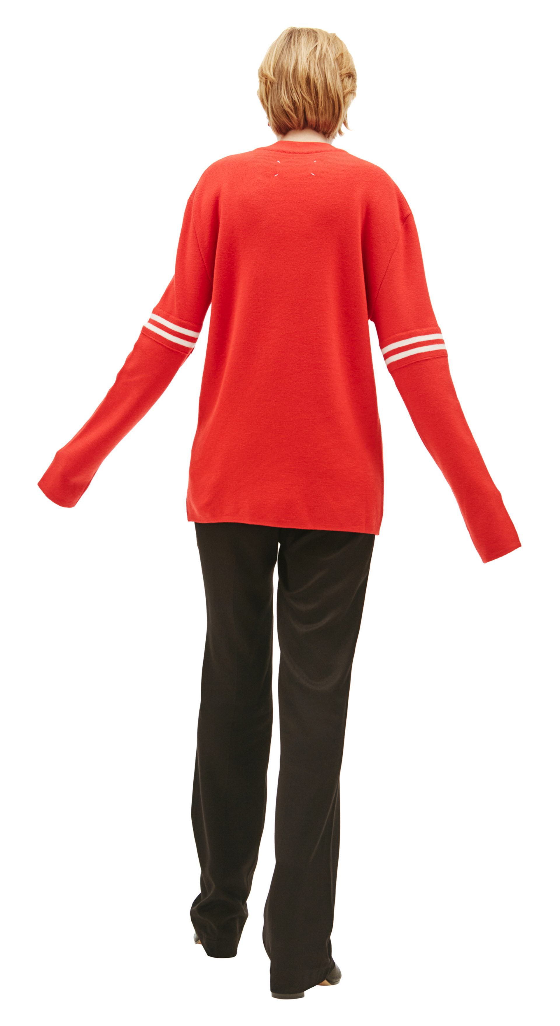 Maison Margiela Red wool striped sweater