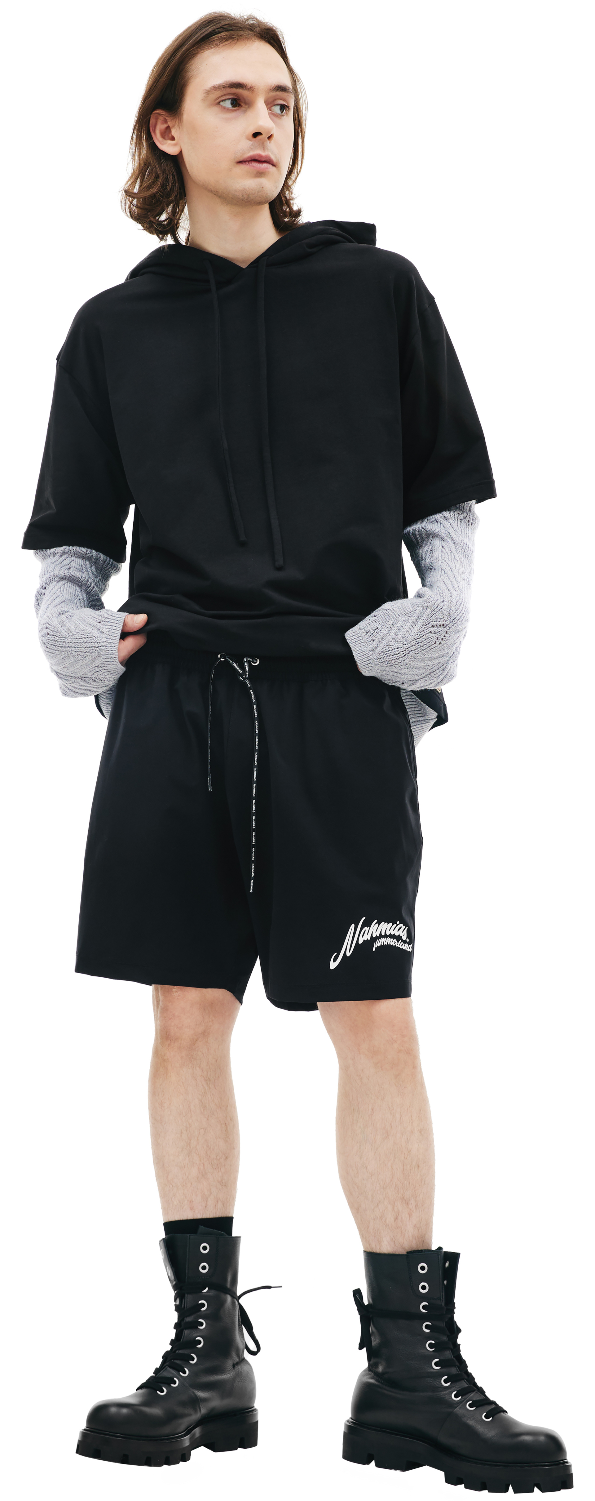 Nahmias Logo printed shorts