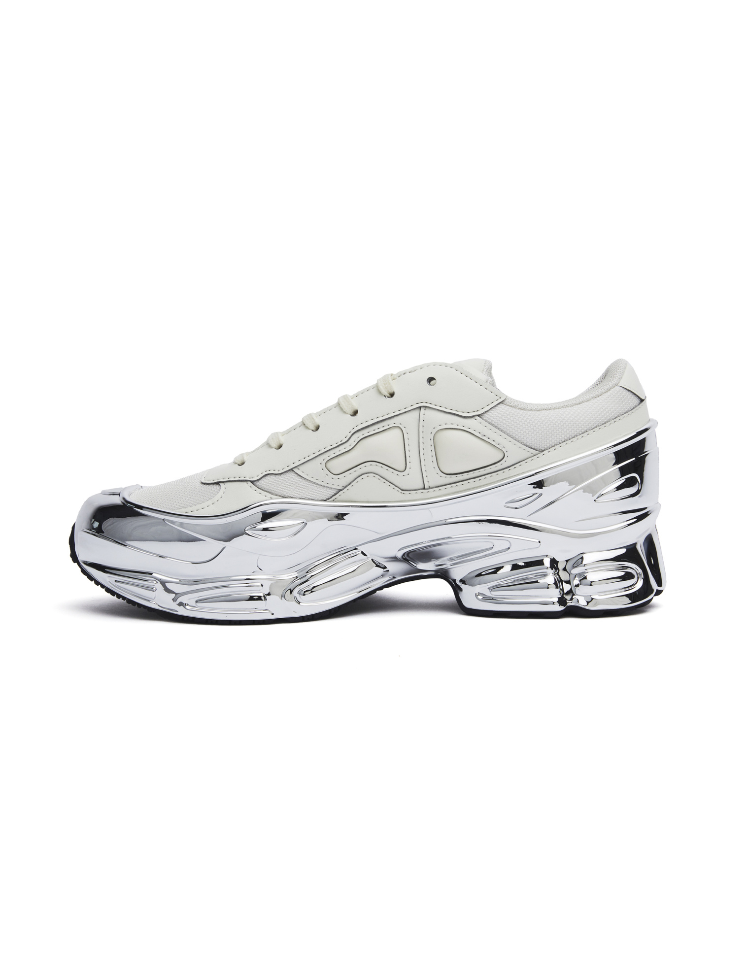 Raf Simons White & Silver Ozweego Sneakers