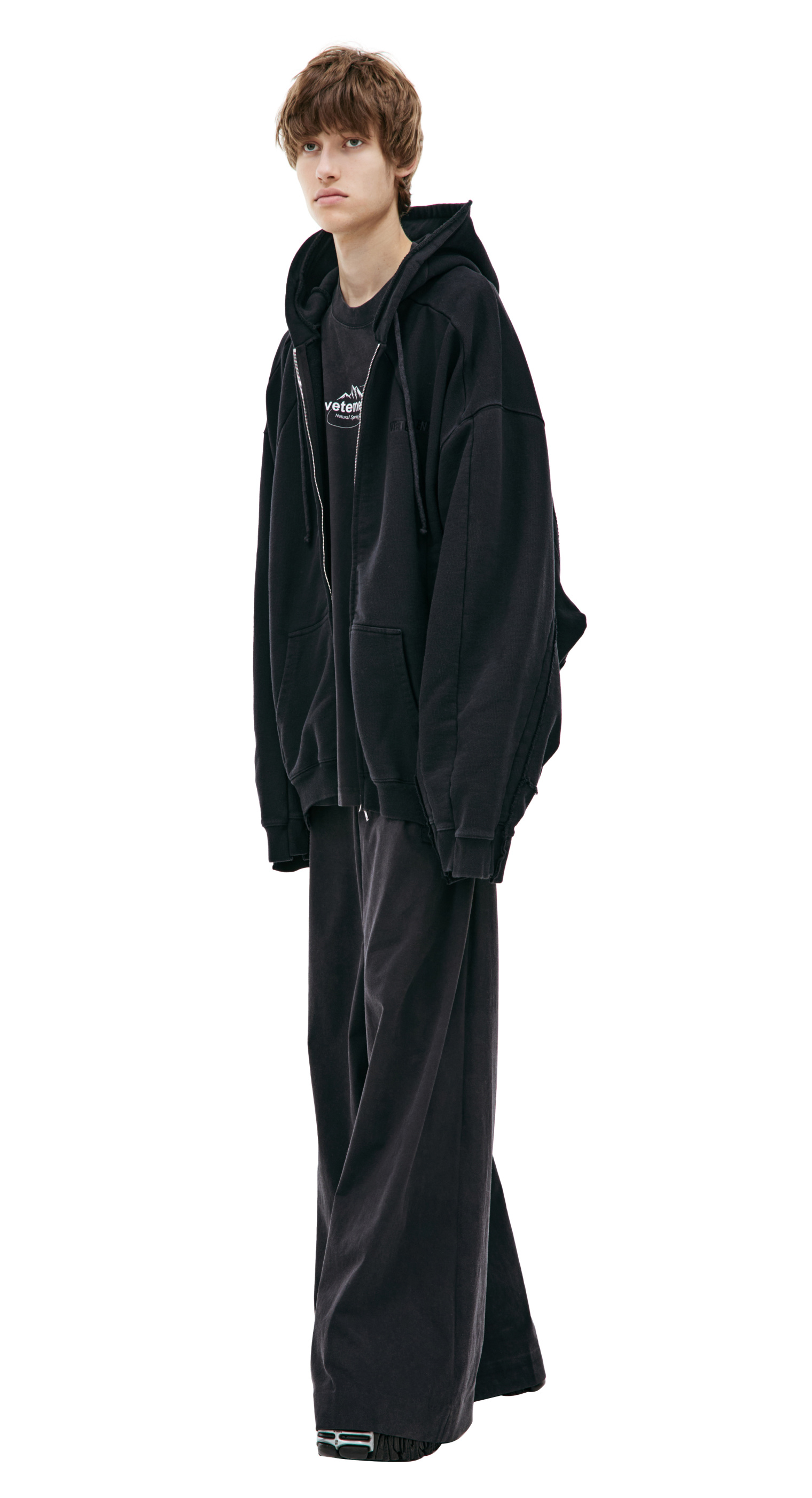 VETEMENTS Black hoodie with zipper