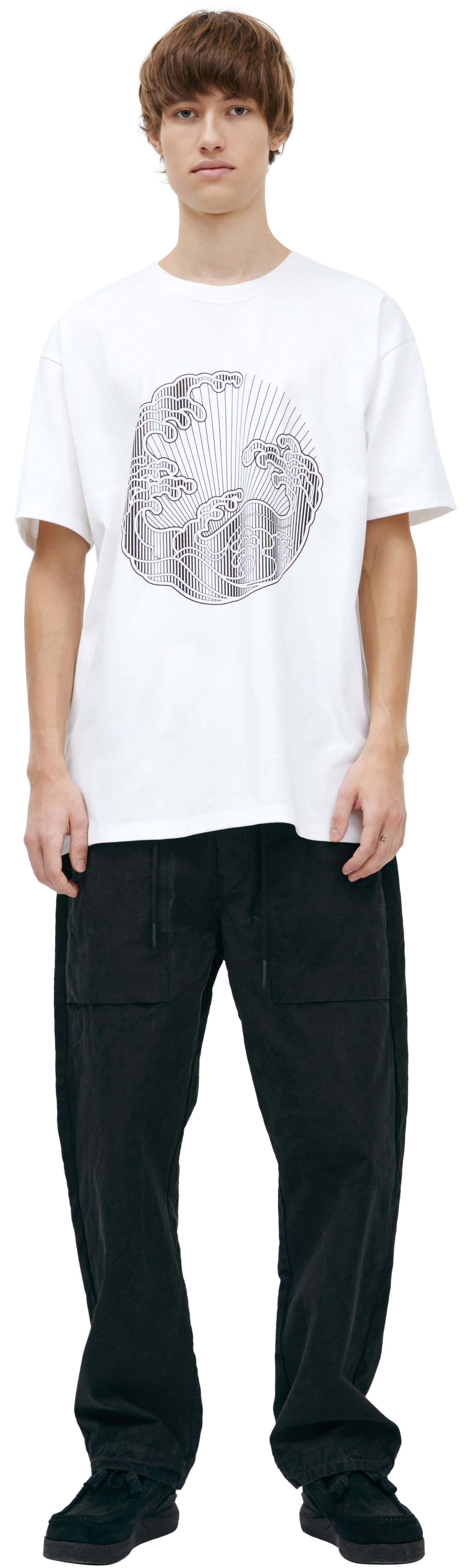 PLANIMETRY White print T-shirt