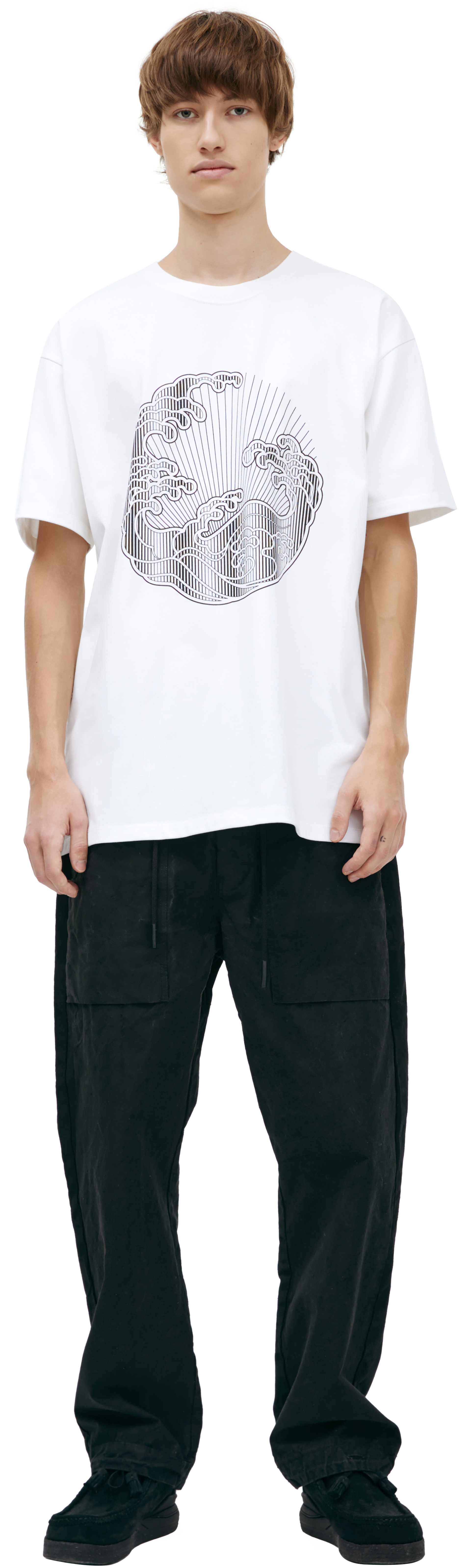 PLANIMETRY White print T-shirt