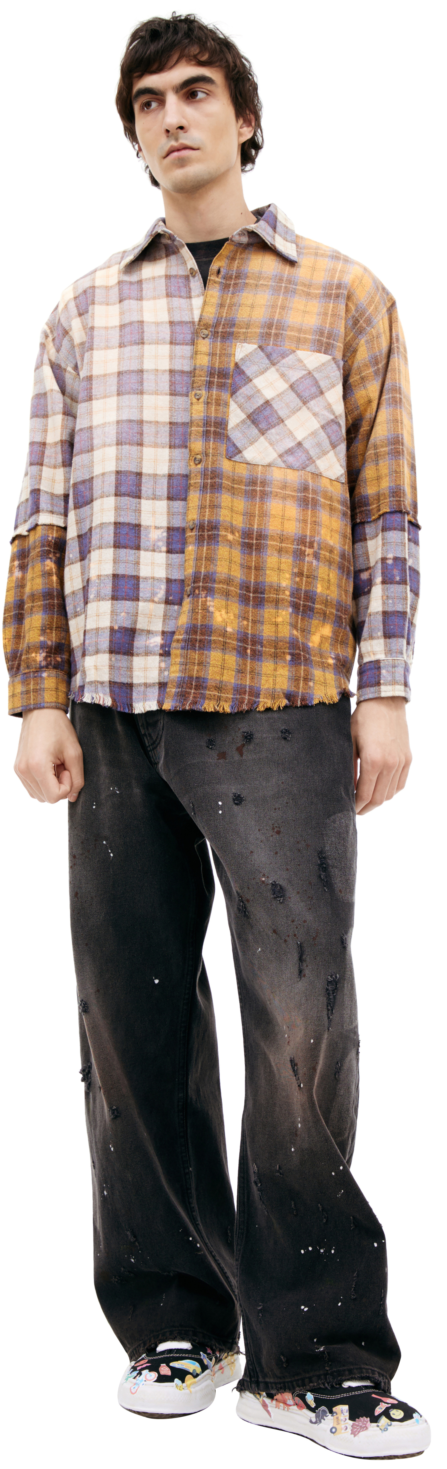 Satoshi Nakamoto Combined plaid shirt