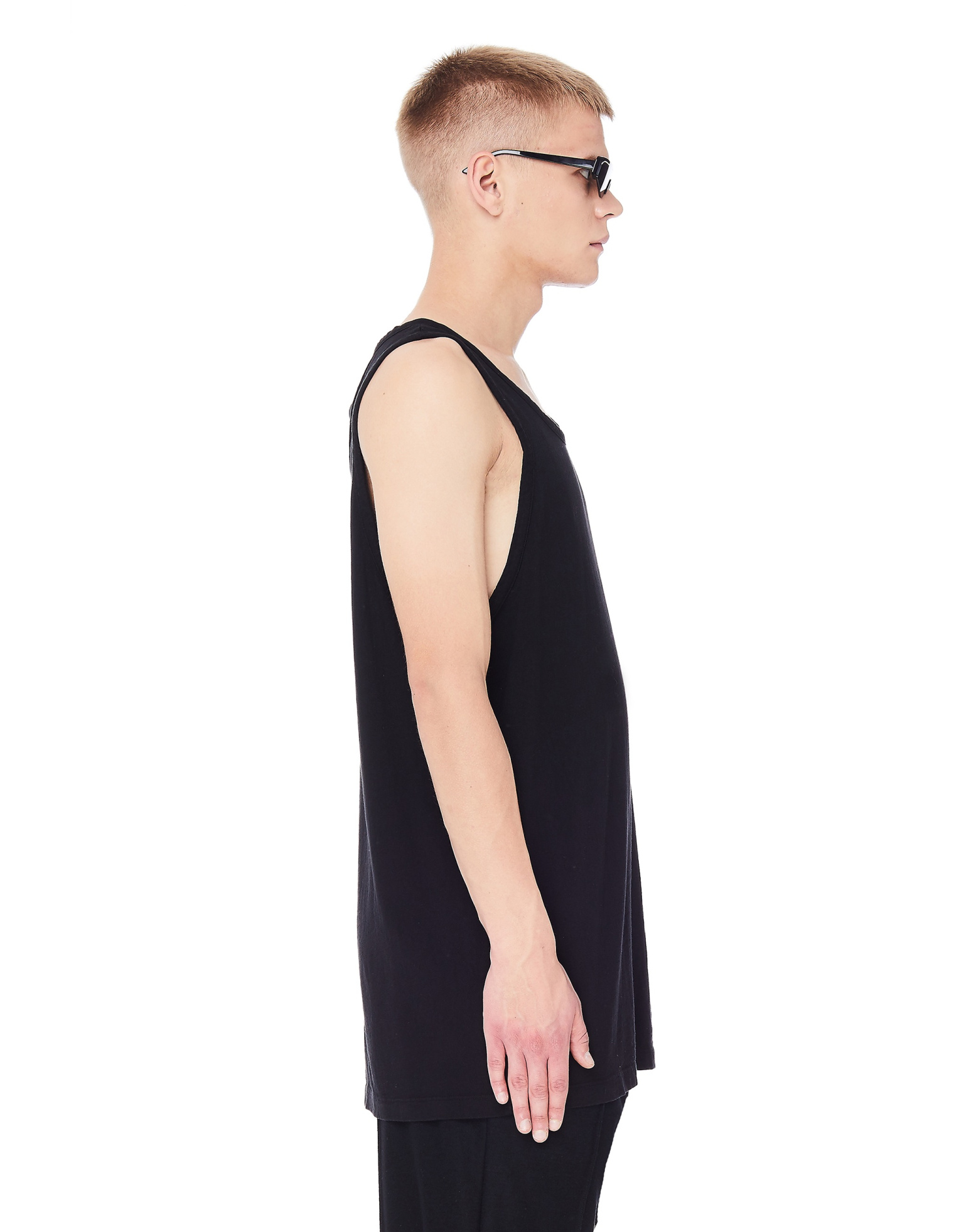 John Elliott Black Cotton Rugby Tank Top
