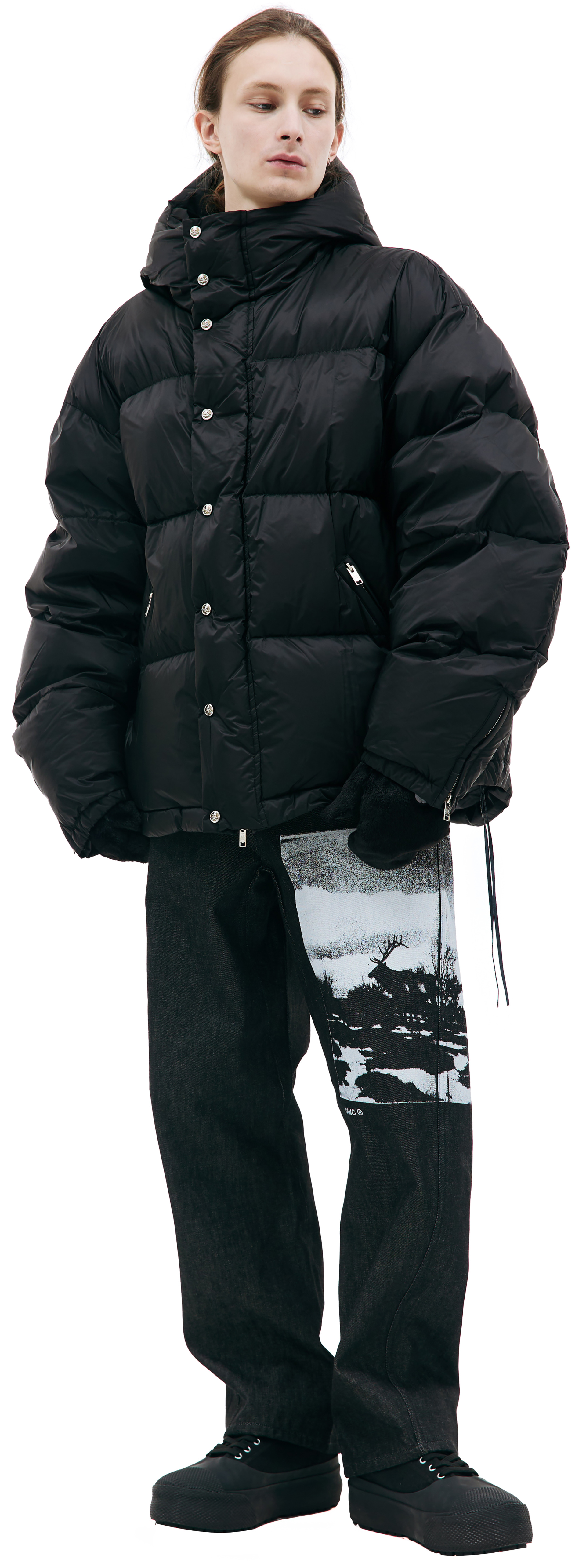 Mastermind WORLD Black logo down jacket