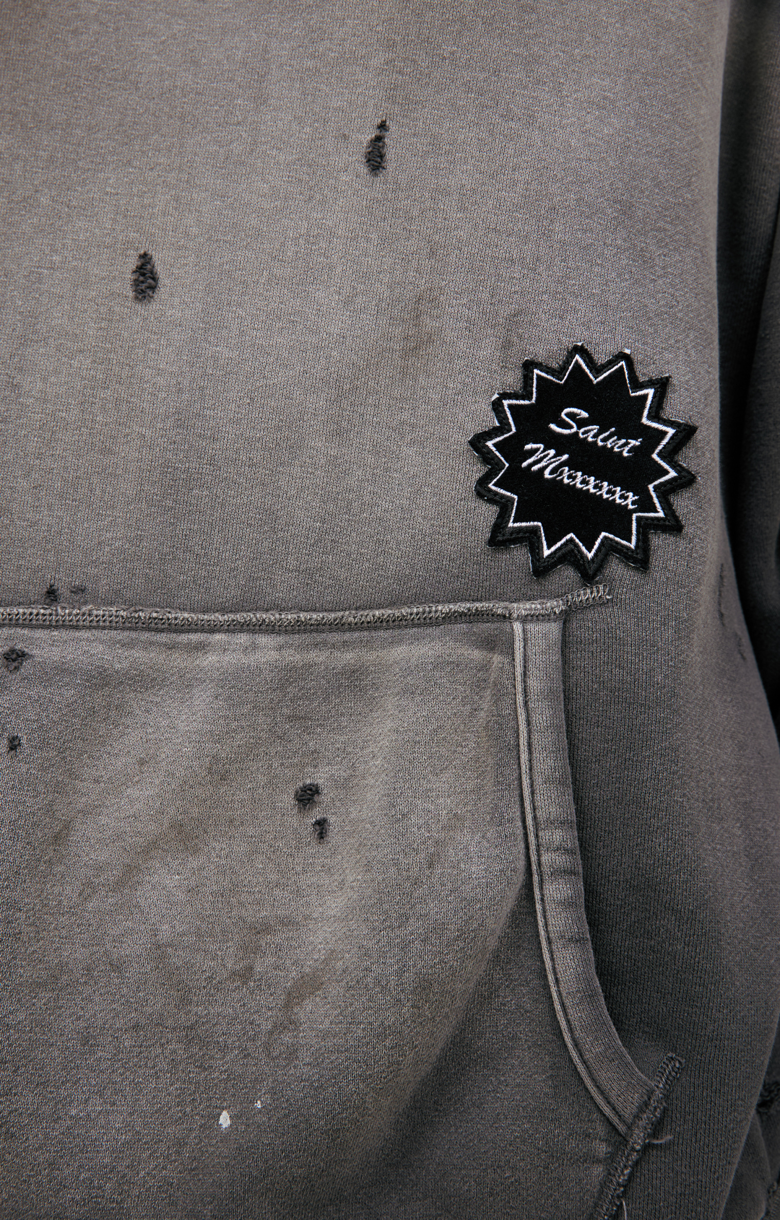 Saint Mxxxxxx Grey logo hoodie