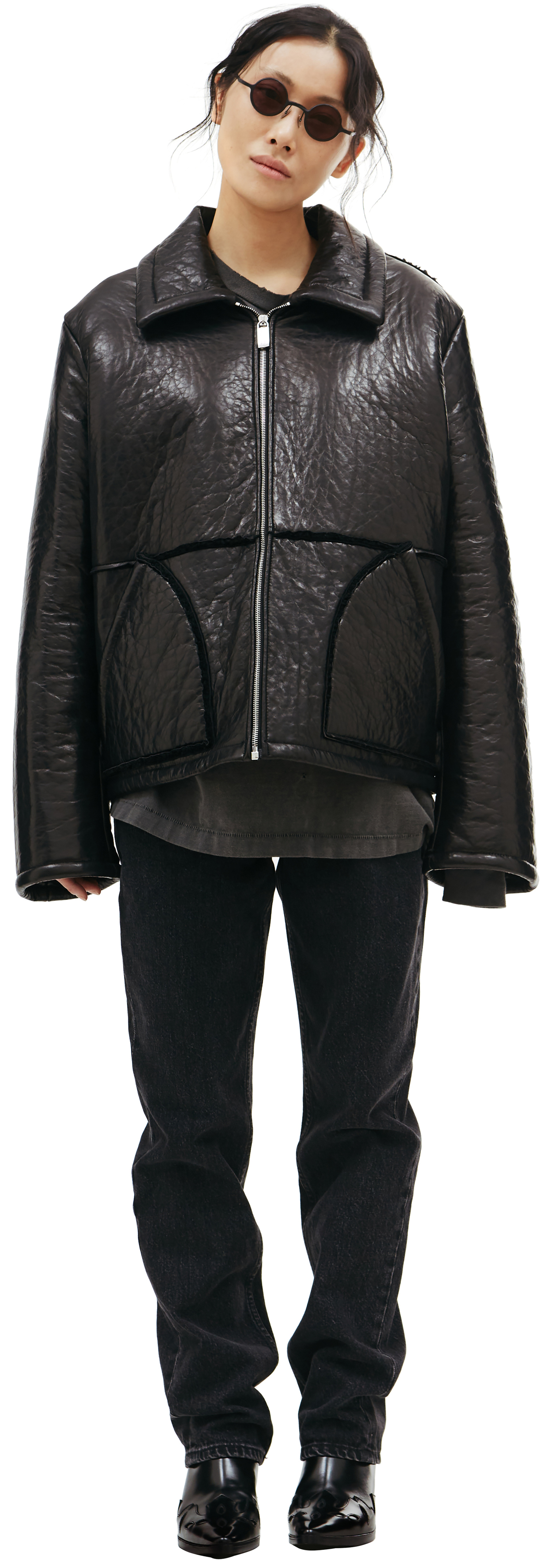 Enfants Riches Deprimes Black shearling jacket