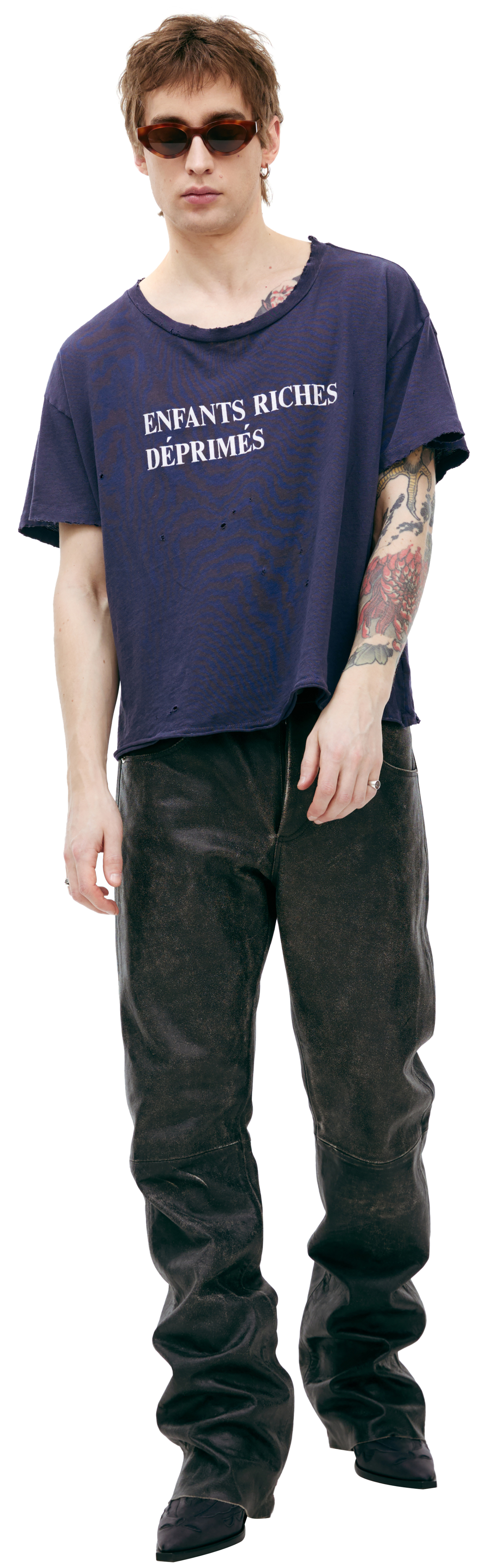 Enfants Riches Déprimés Ripped logo t-shirt