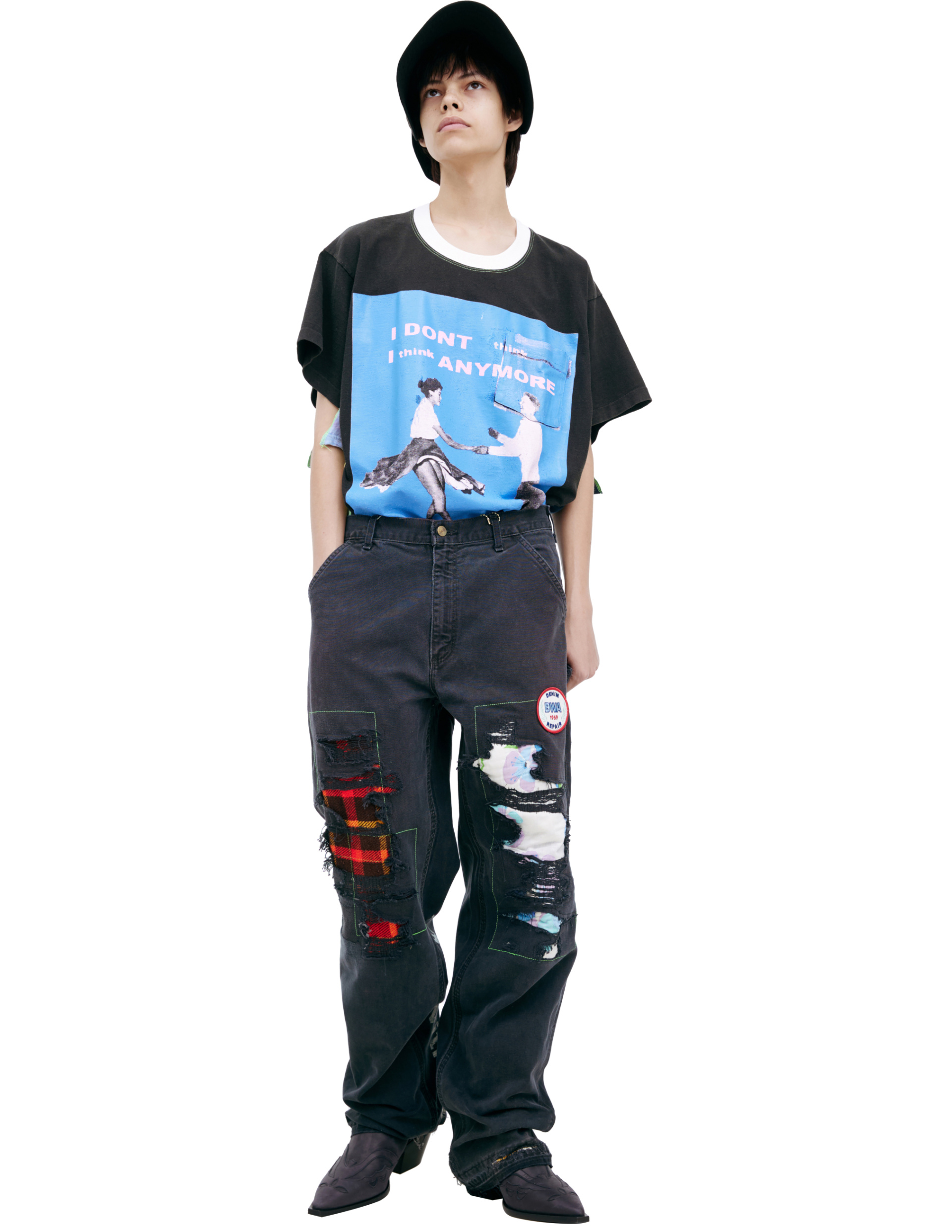 BETTER WITH AGE Black patch jeans