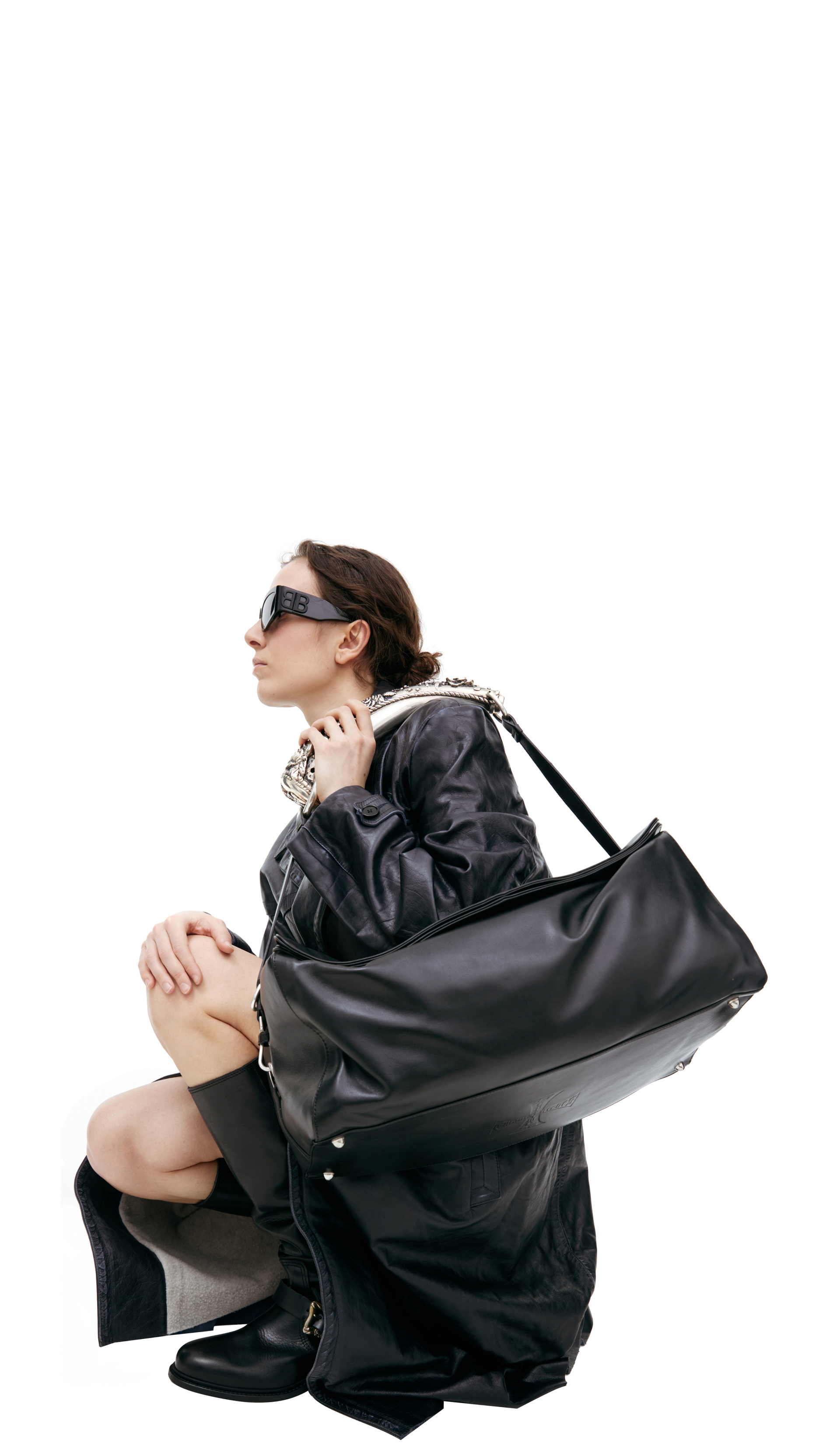 Enfants Riches Déprimés Leather trench coat with belt