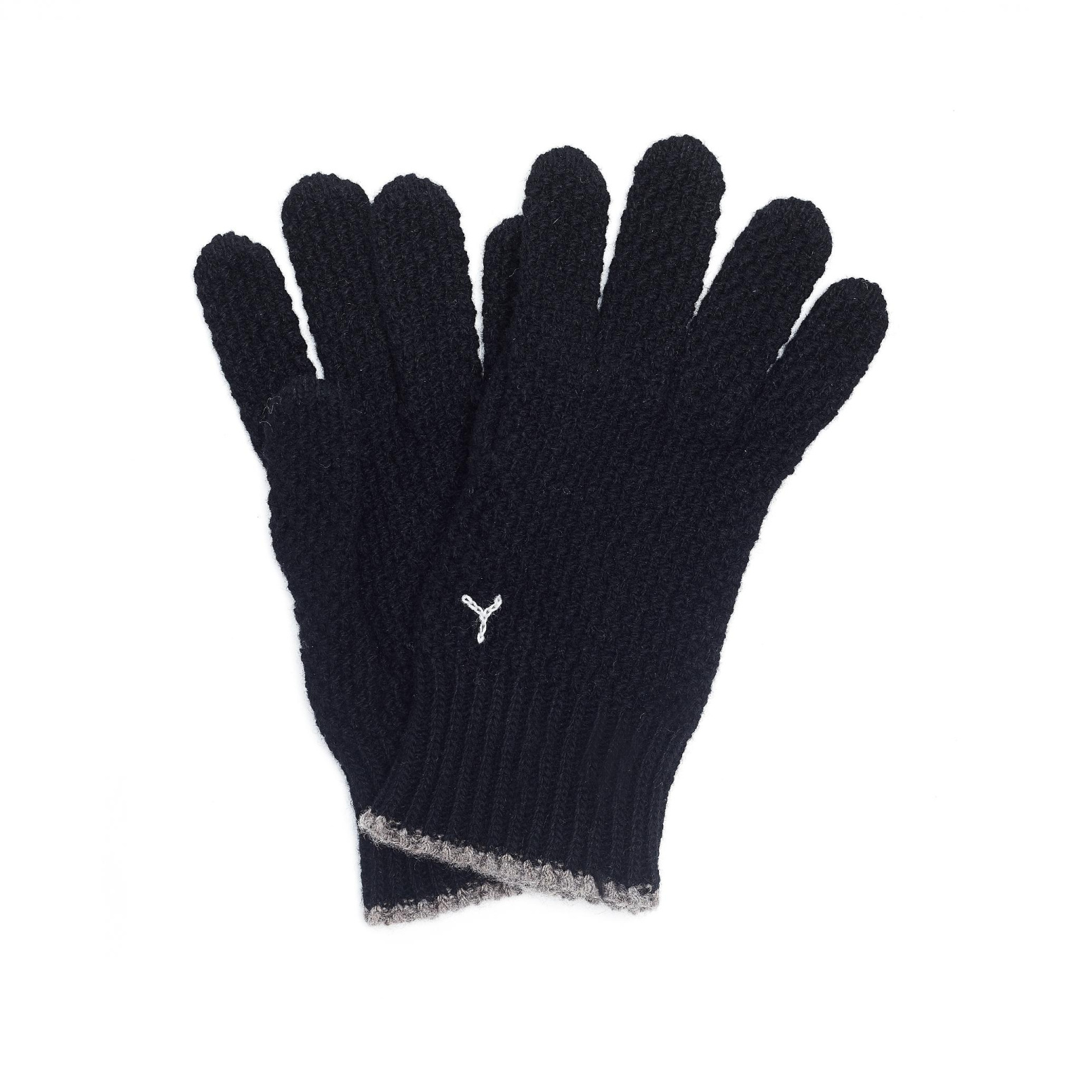 Y\'s Black Wool Embroidered Gloves
