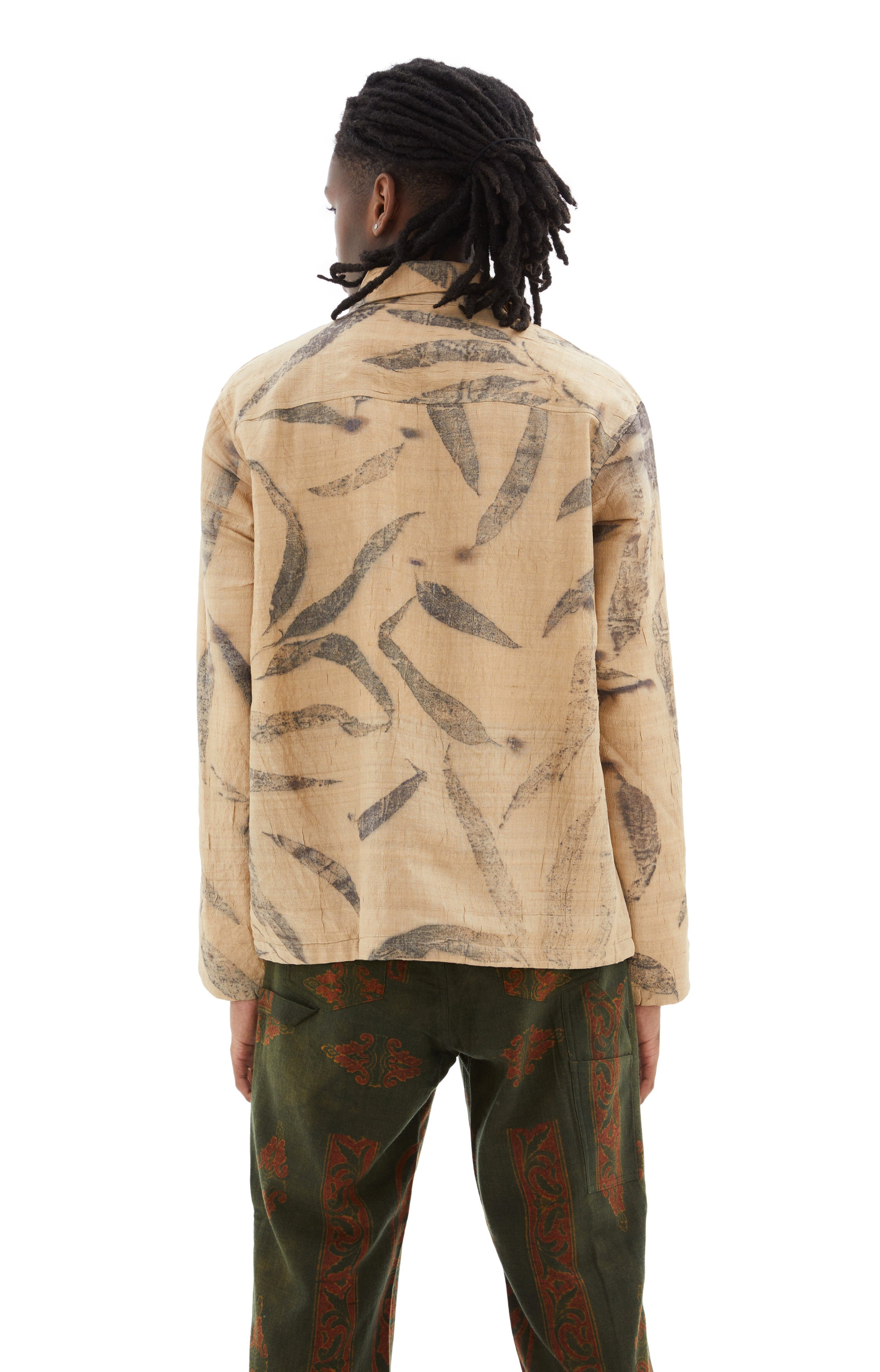 KARTIK Research Leaf Print Weighted Padded Overshirt