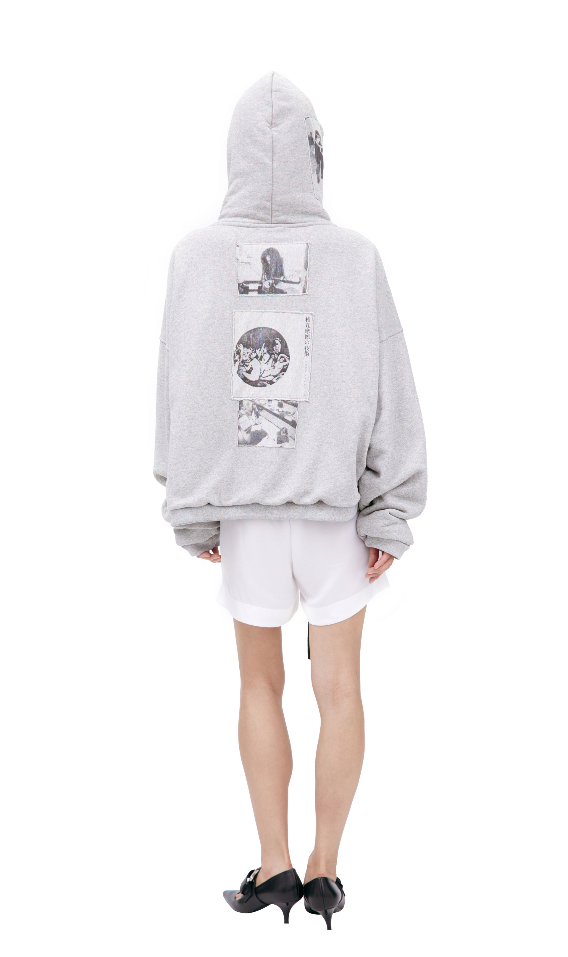 Enfants Riches Déprimés Grey hoodie with patches