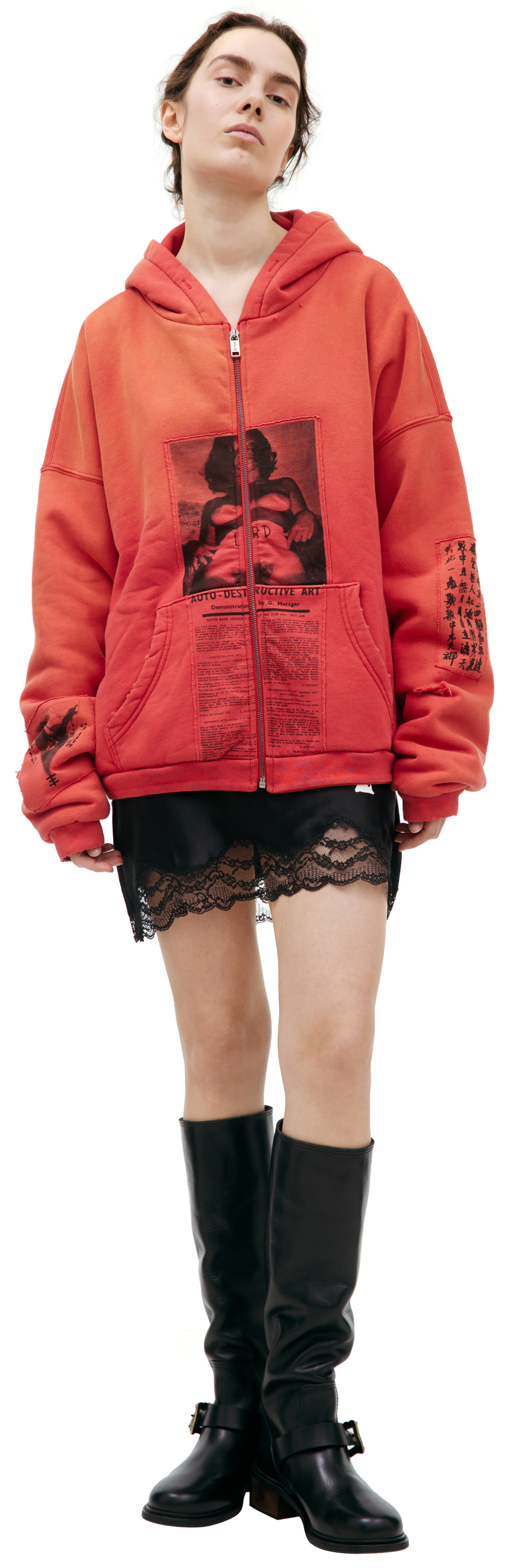 Enfants Riches Déprimés Red hoodie with zipper