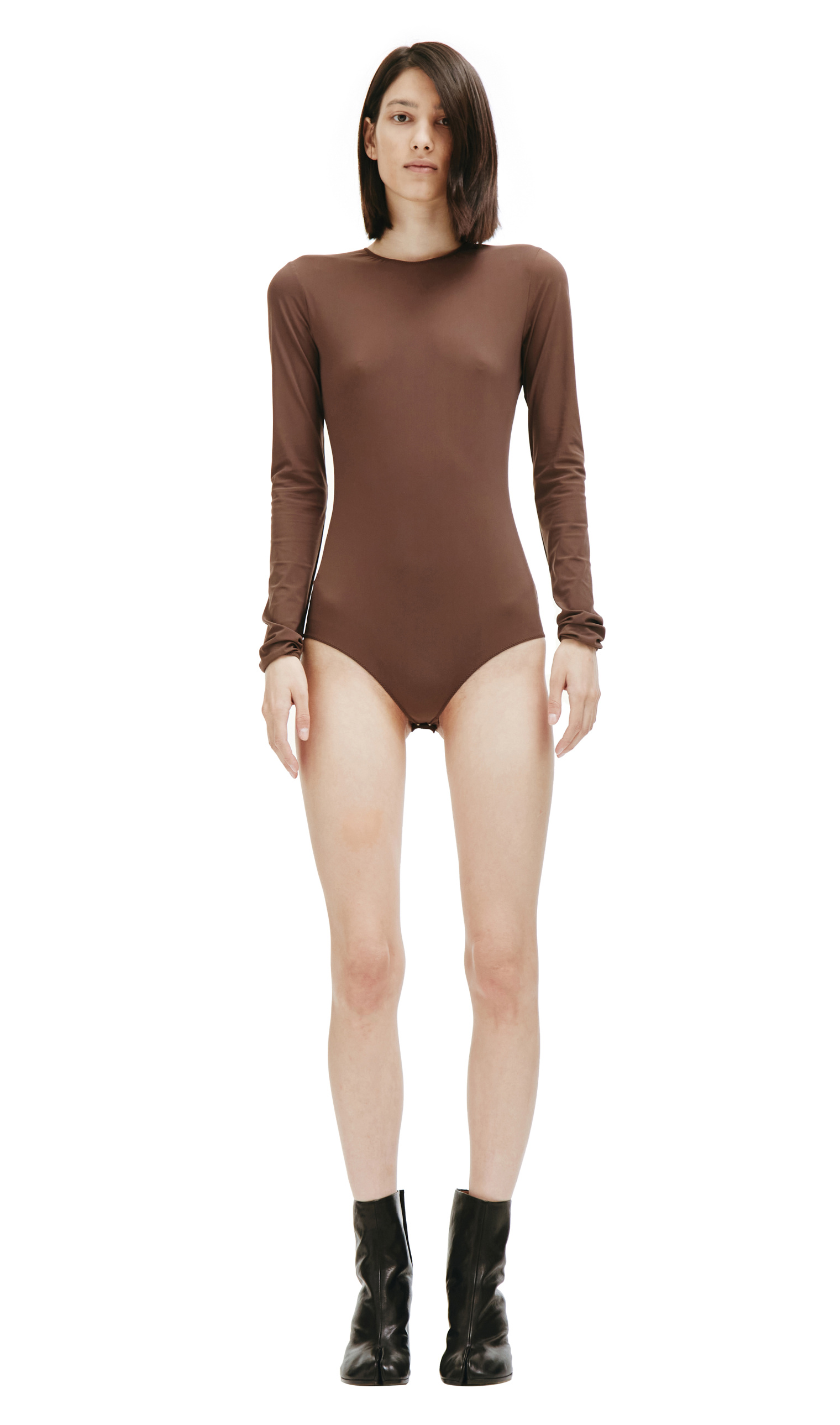 Maison Margiela Brown Long Sleeve Bodysuit