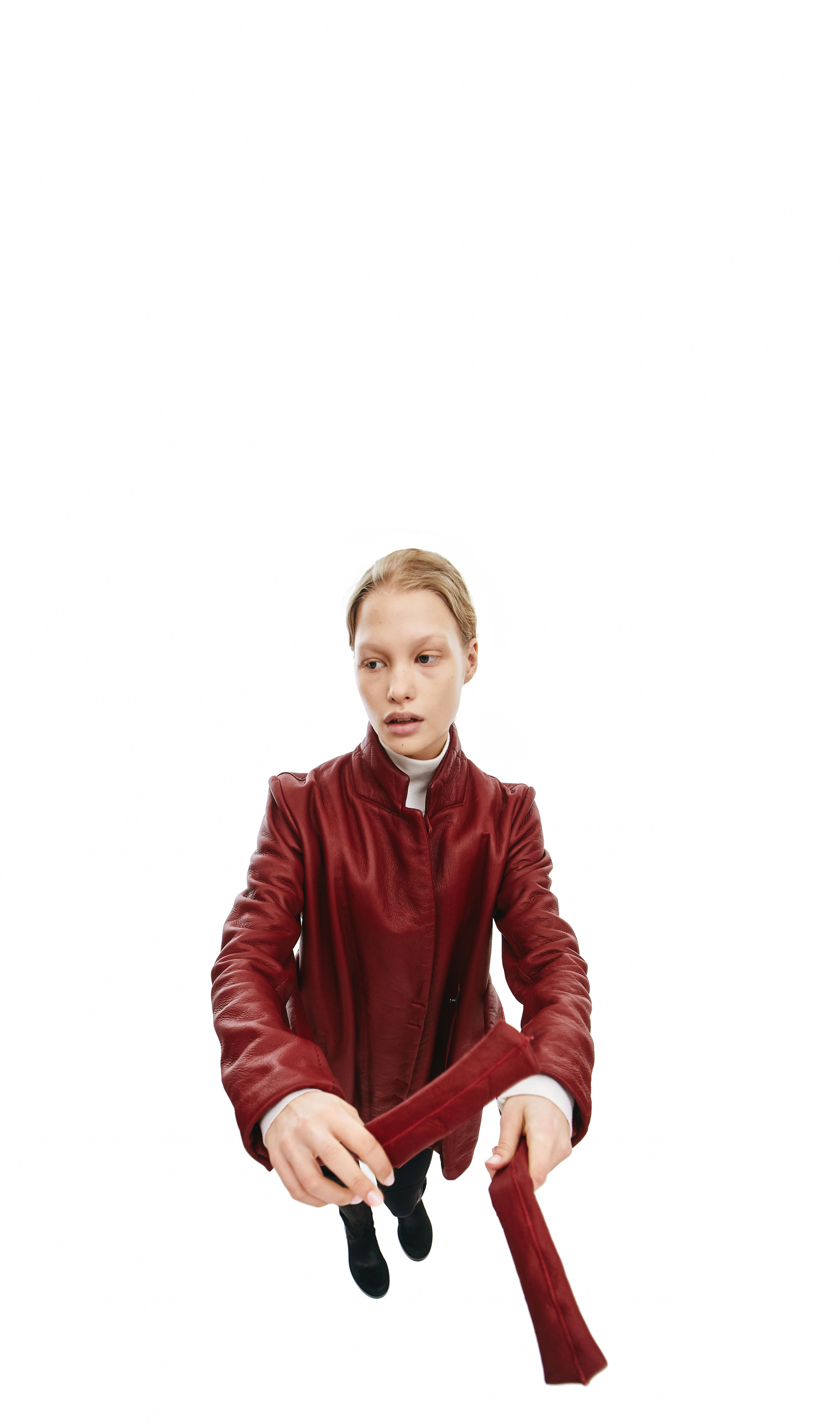 Isaac Sellam Reguliere Burgundy Jacket with Belt