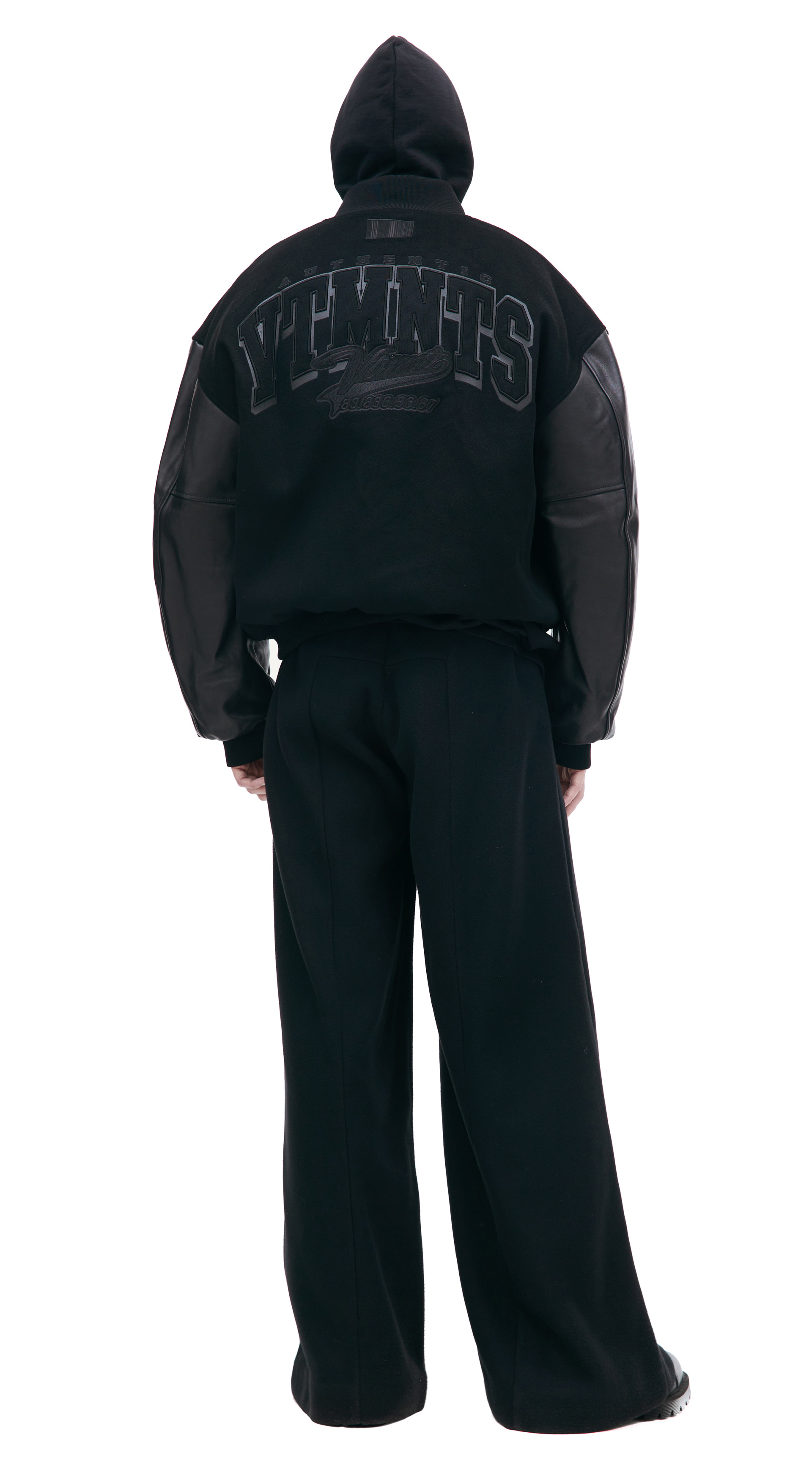 VTMNTS Black paneled bomber jacket