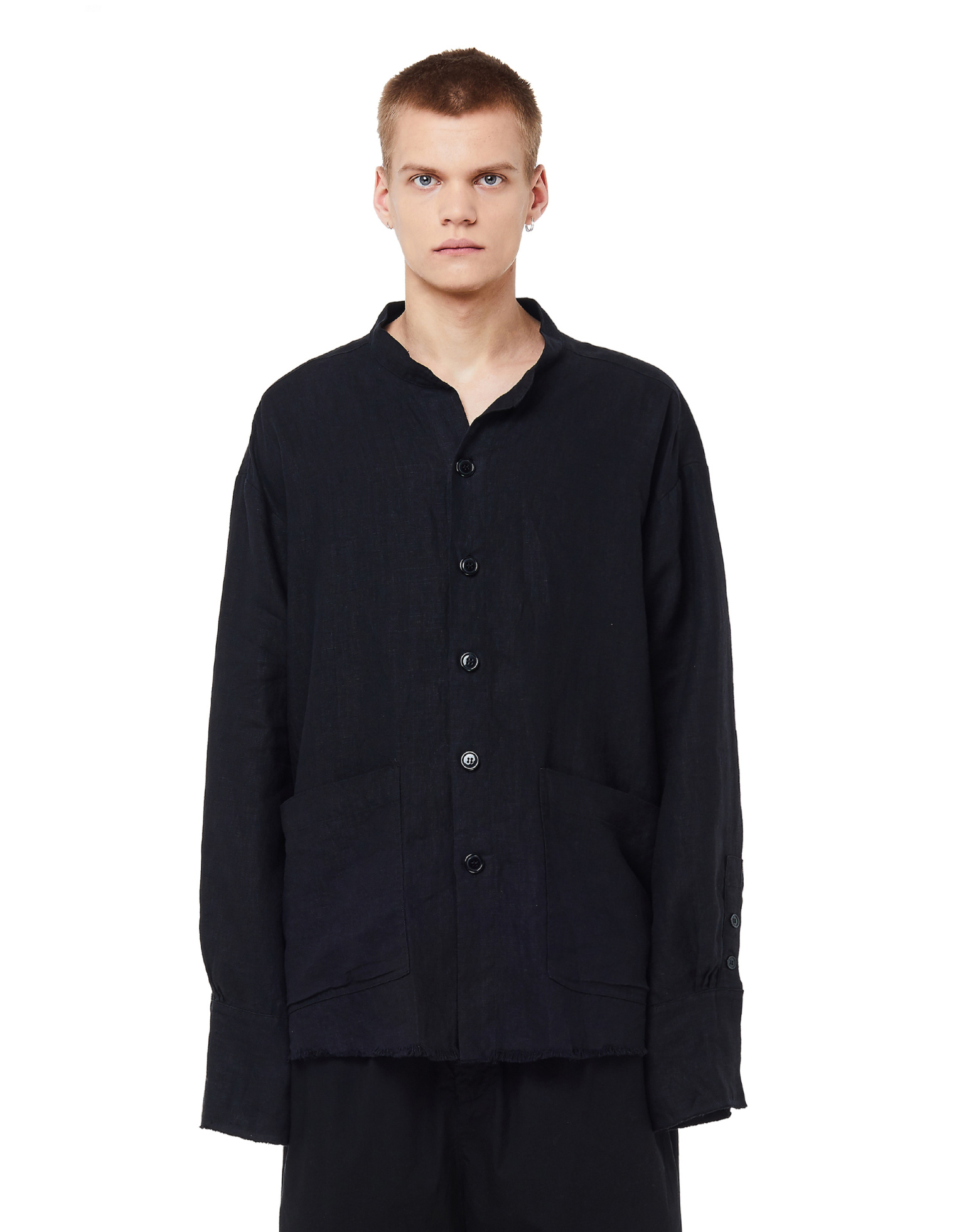 Greg Lauren Black Linen Studio Shirt