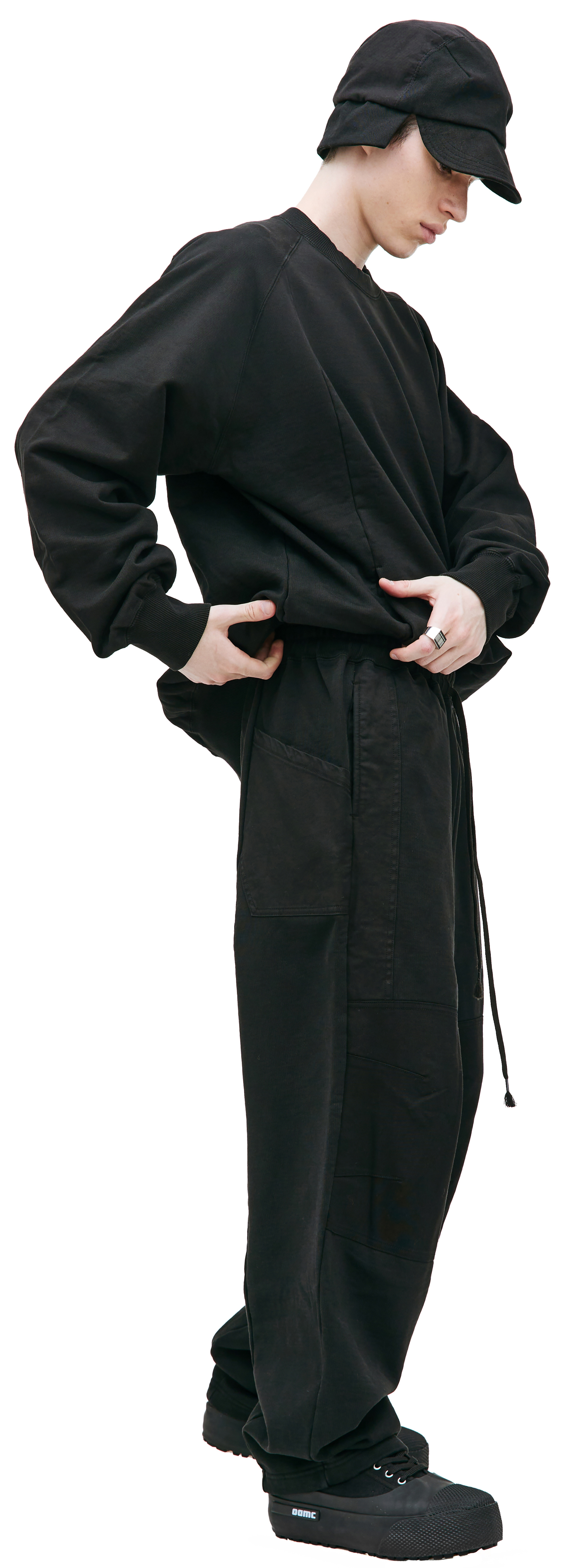 The Viridi-Anne Black paneled sweatpants