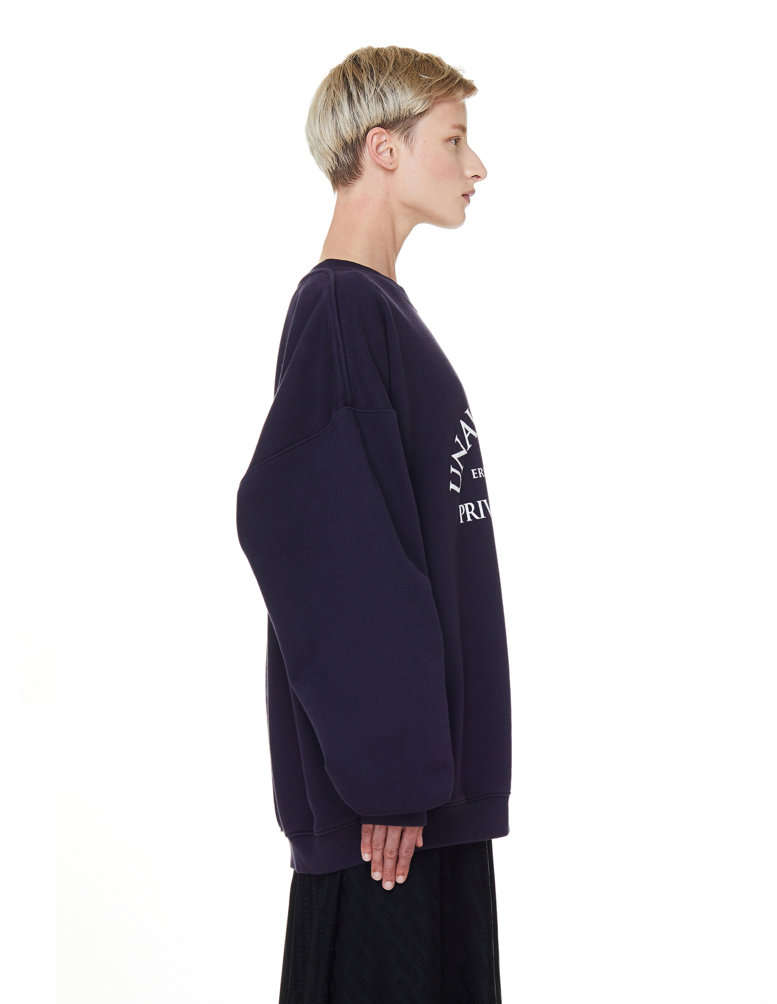 VETEMENTS Unavailable Navy Blue Cotton Sweatshirt