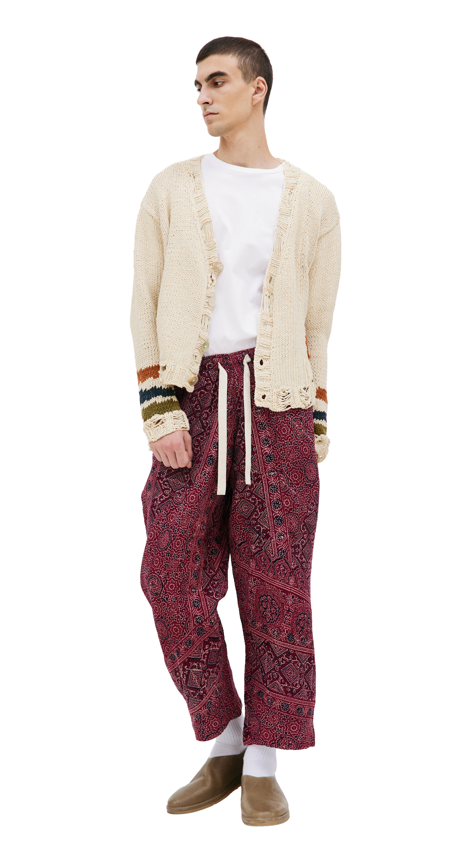 KARU RESEARCH Beige distressed сardigan