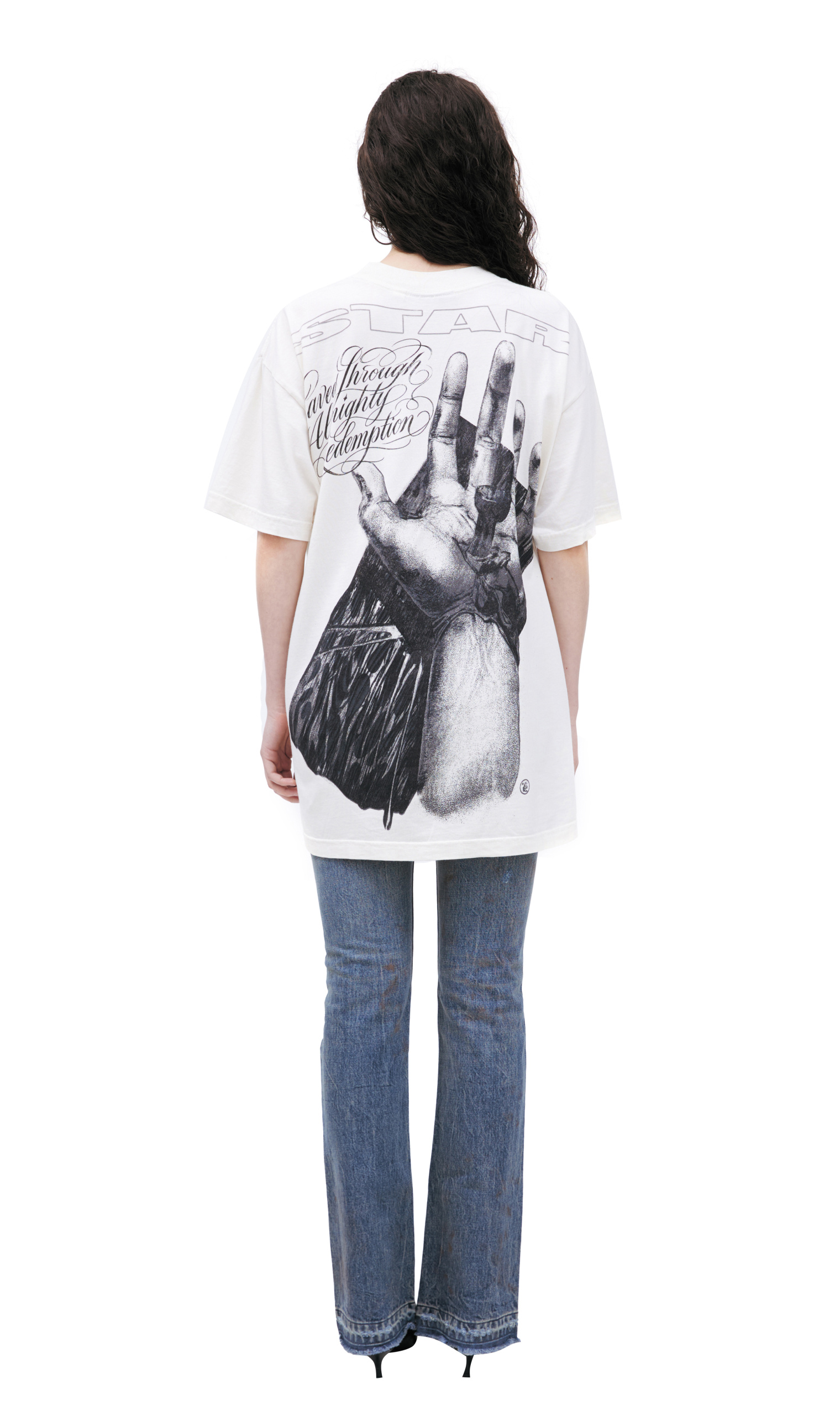 Buy Hellstar women white print t-shirt for $305 online on SV77