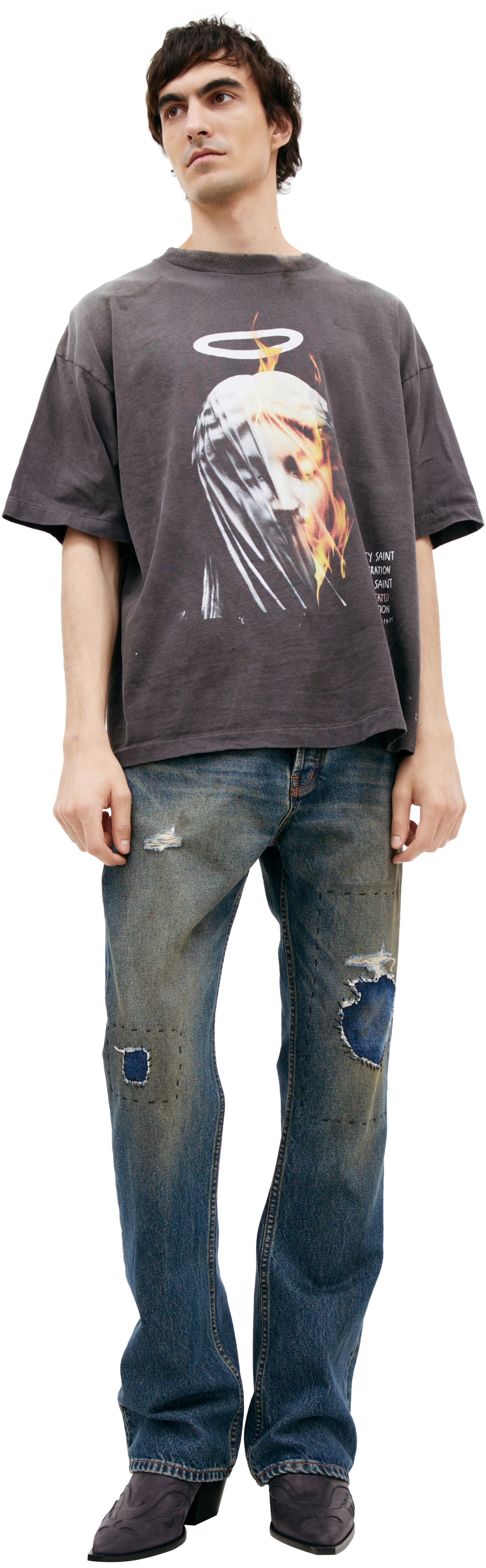 Saint Mxxxxxx Grey T-shirt with print