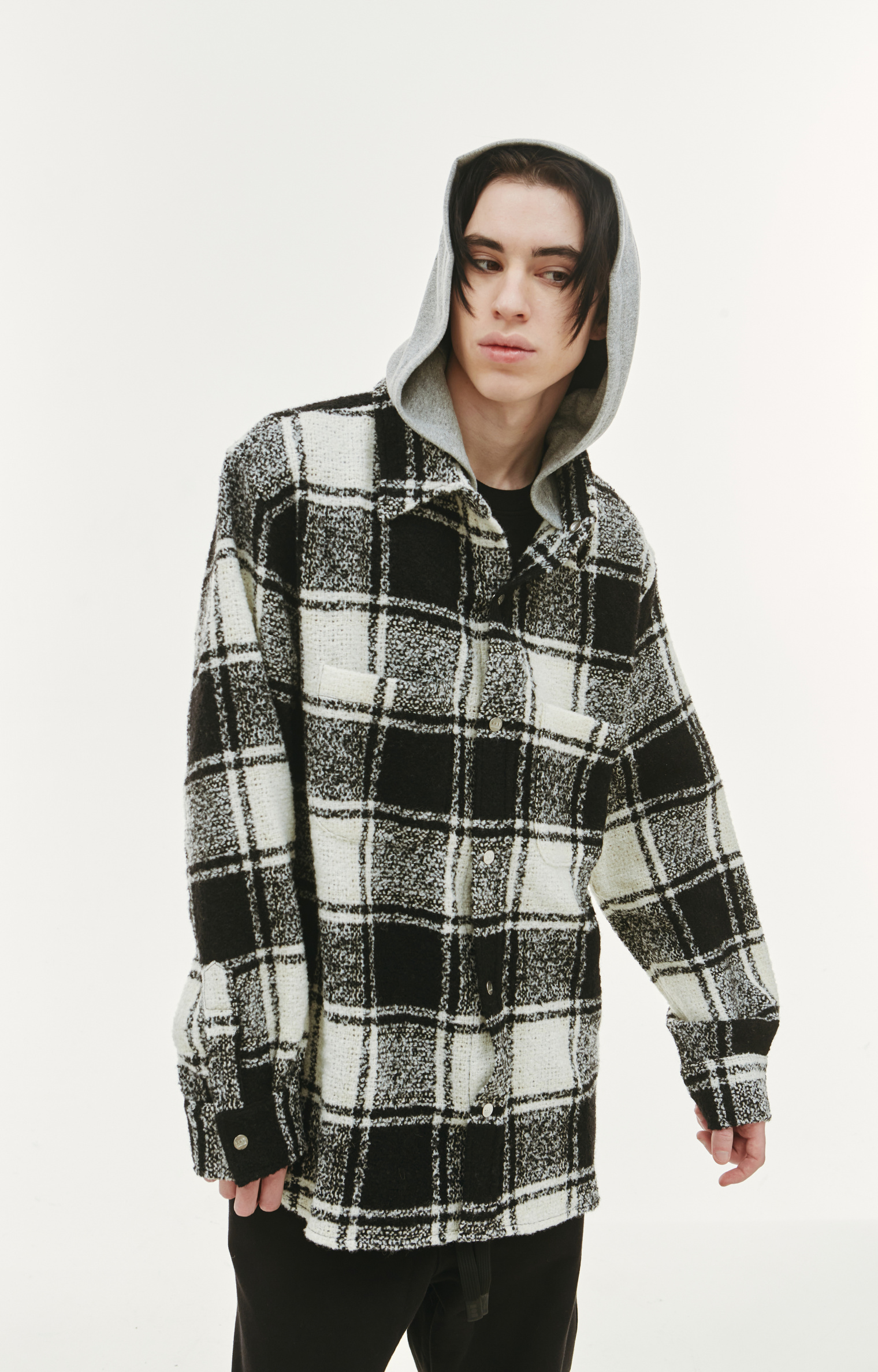 Nahmias Flannel shirt with hooded