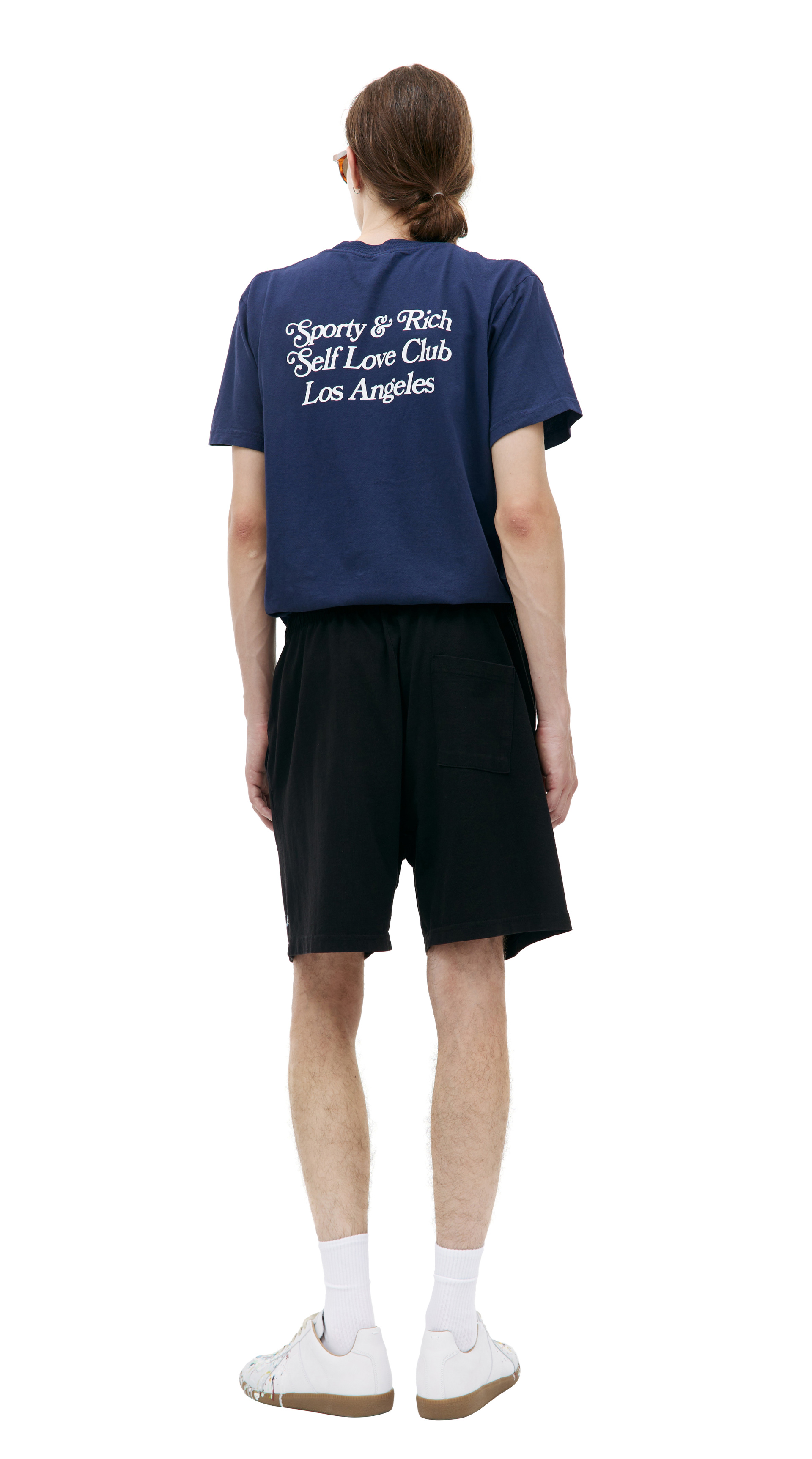 SPORTY & RICH Black Cursive shorts