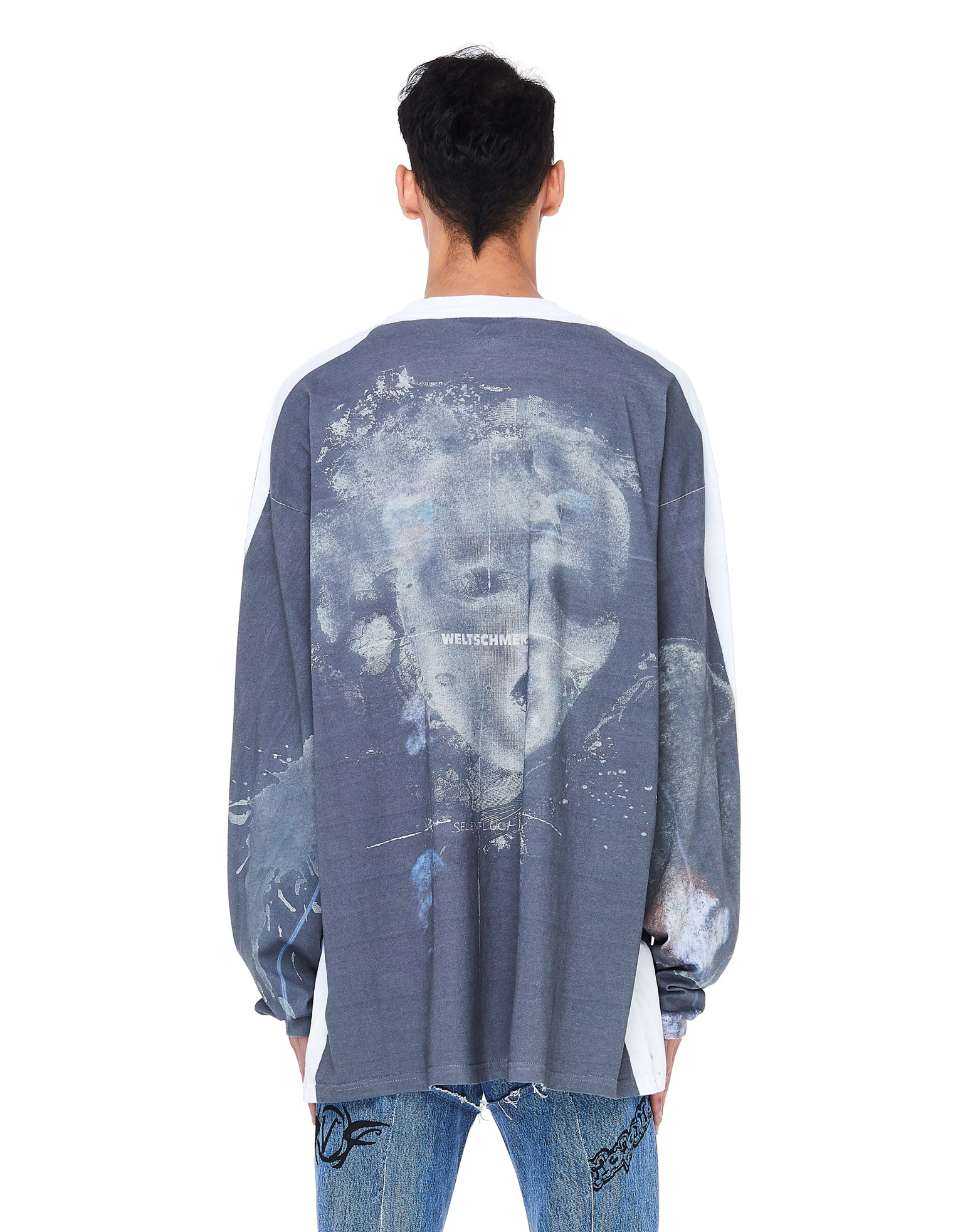 VETEMENTS Weltschmerz Cotton Top with Faded Print