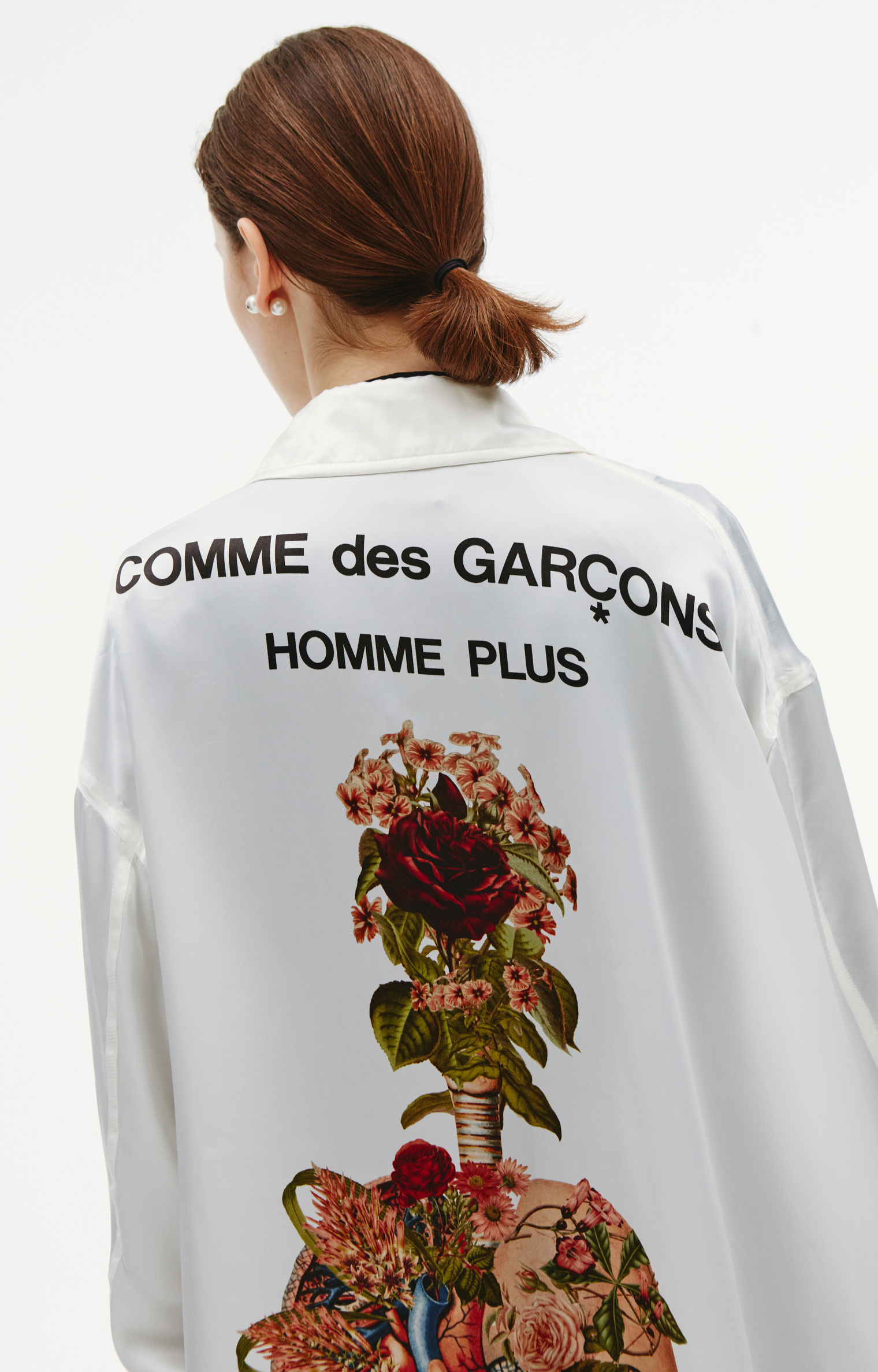 Comme des Garcons Homme plus Asymmetrical Flower Print Coat