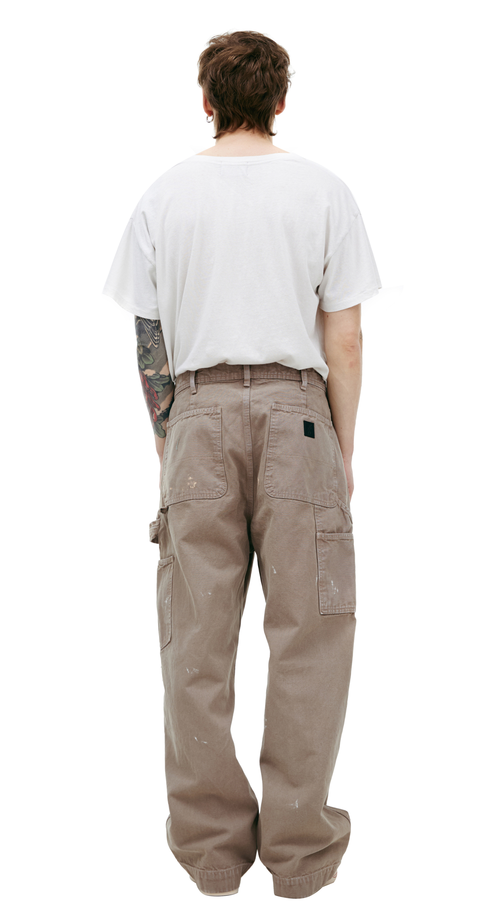Enfants Riches Déprimés Beige paint effect trousers
