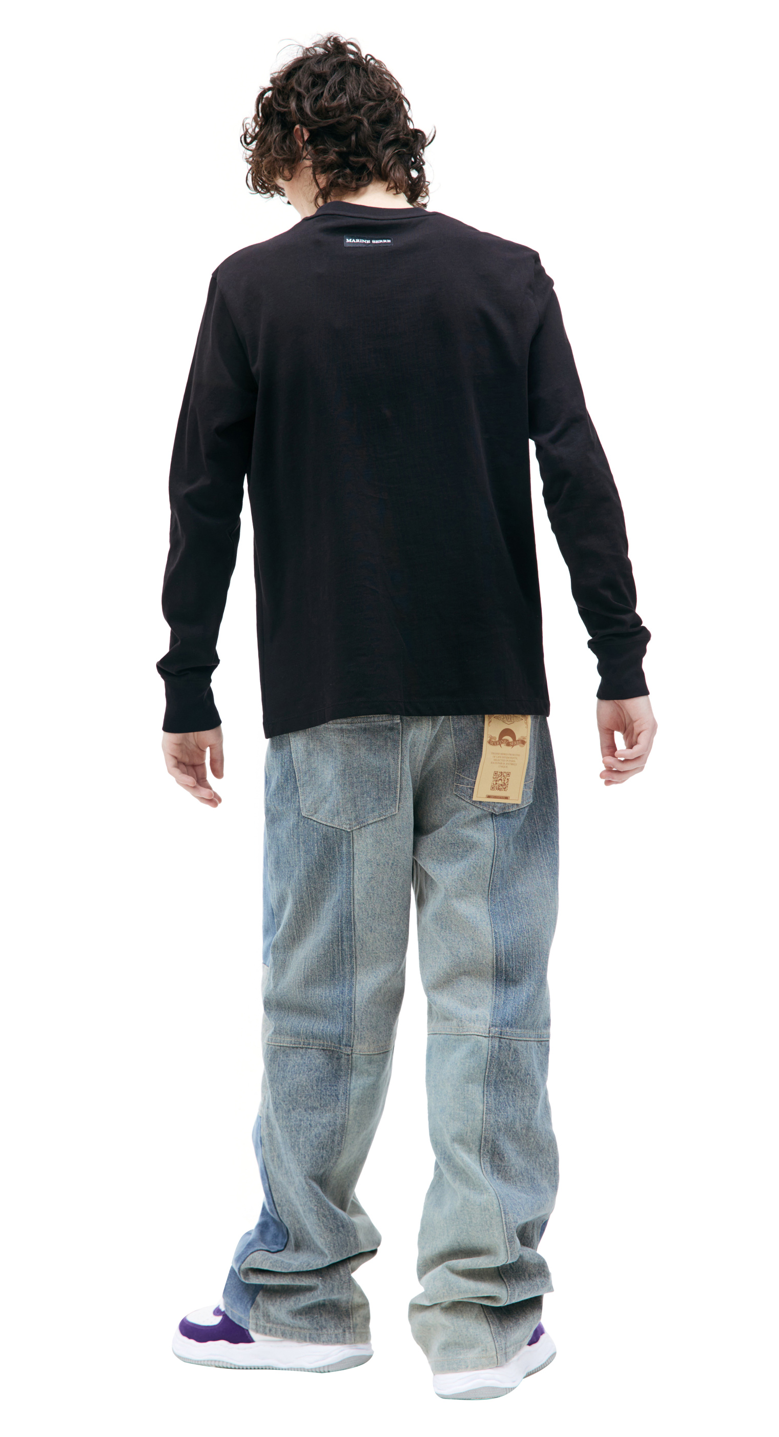 MARINE SERRE Black embroidered longsleeve