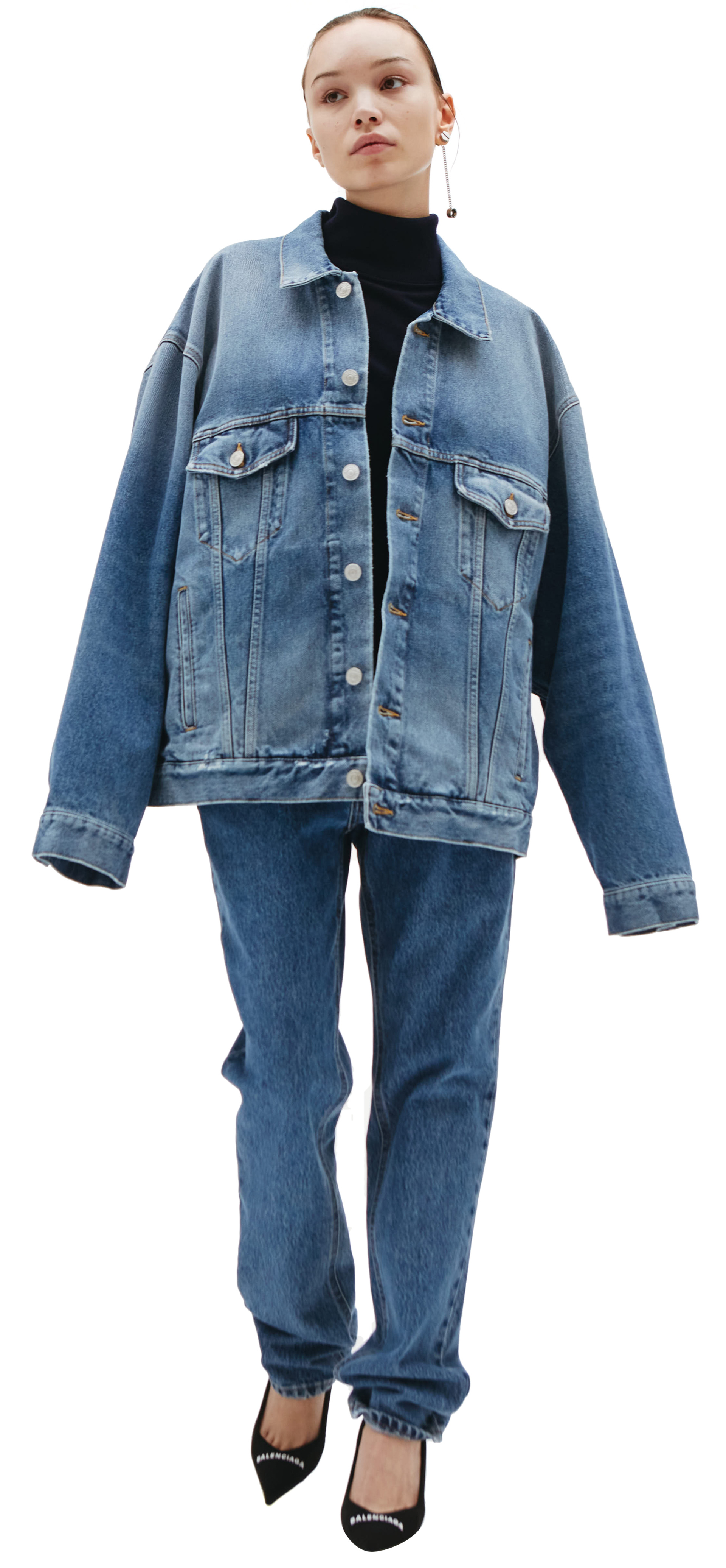 Balenciaga Bebe Denim Jacket Strass