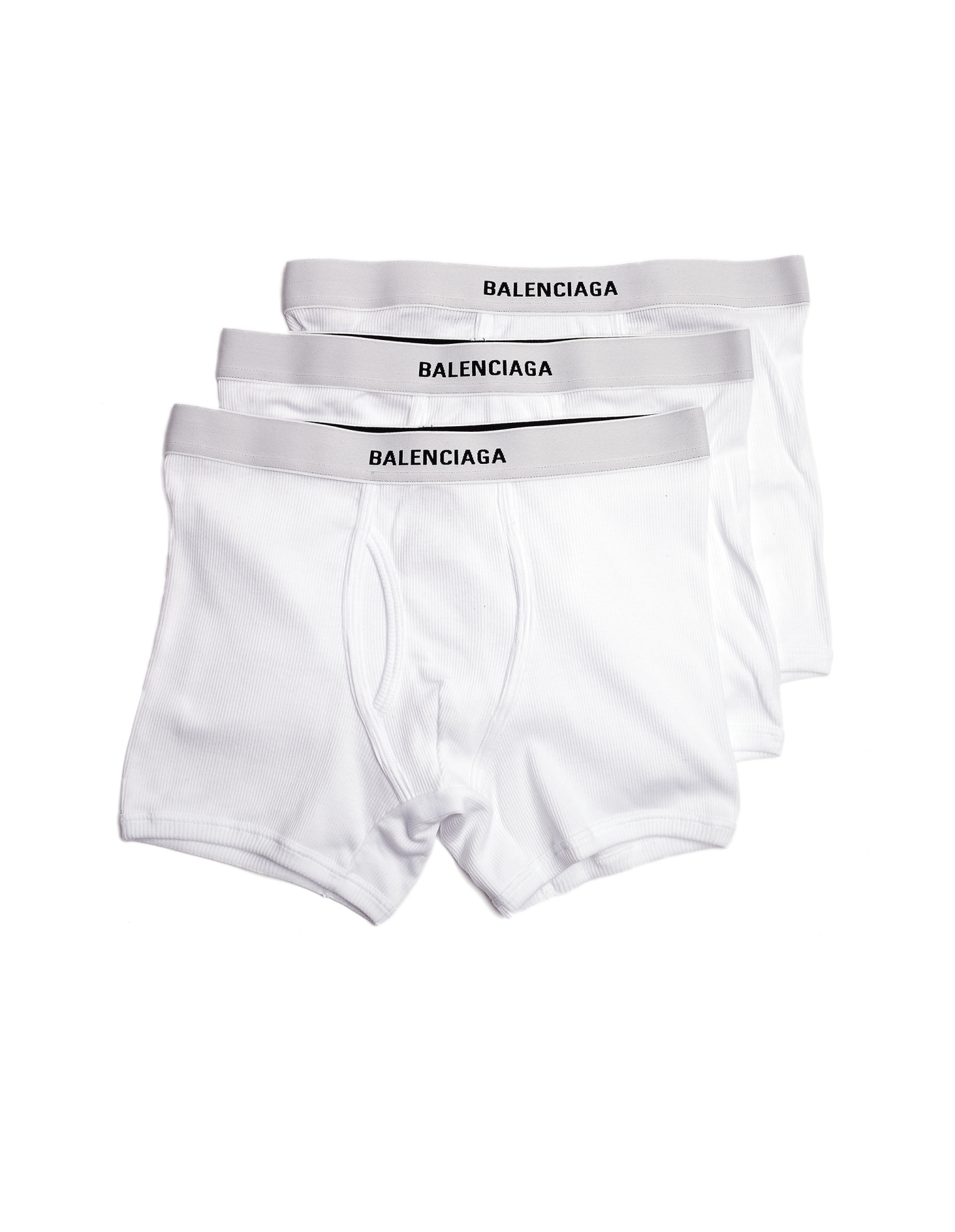 Balenciaga 3 White Cotton Boxer Briefs Pack