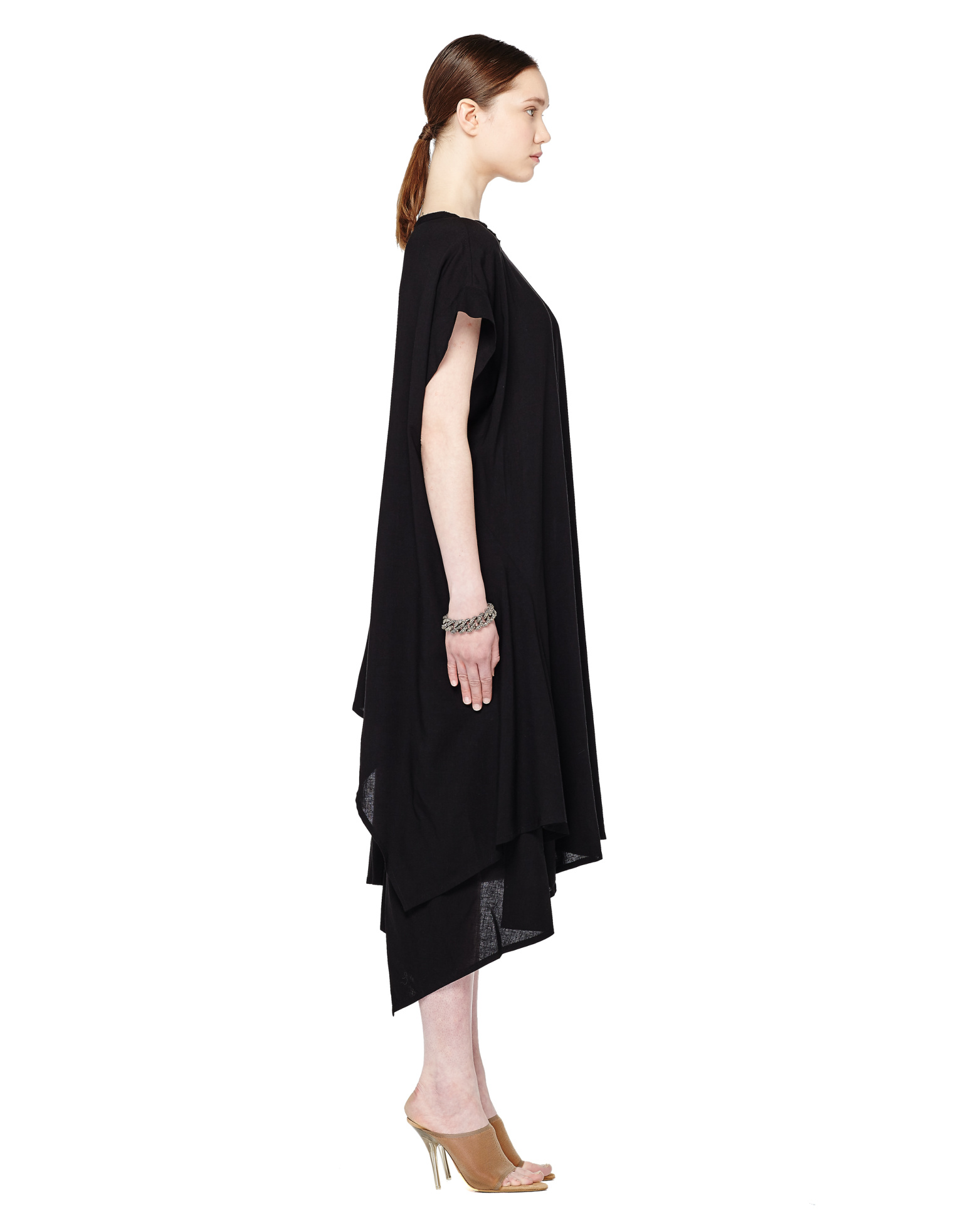 Yohji Yamamoto Черное асимметричное платье